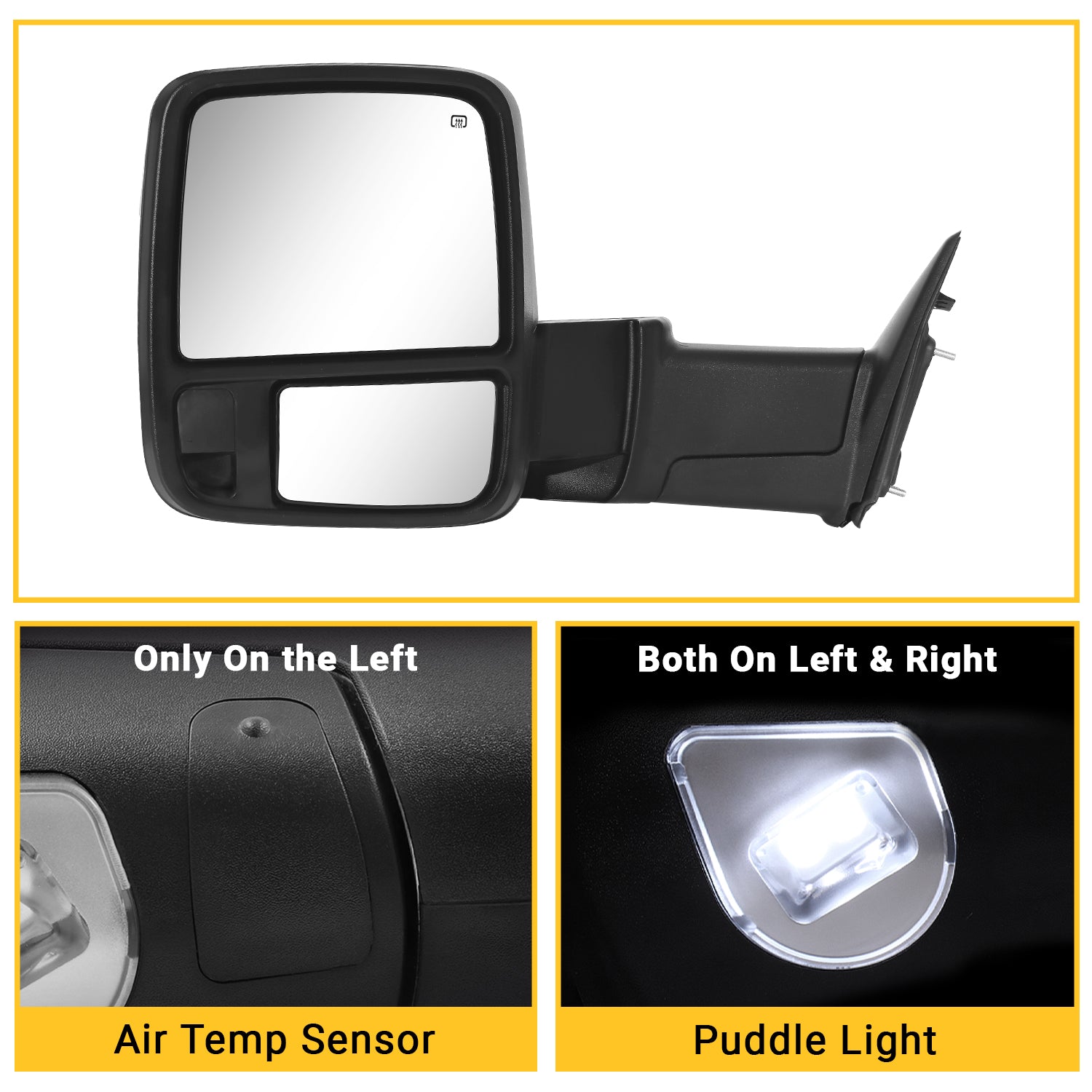 Sanooer Custom Telescopic Towing Mirror for 2002-2024 Dodge RAM 1500 2500 3500