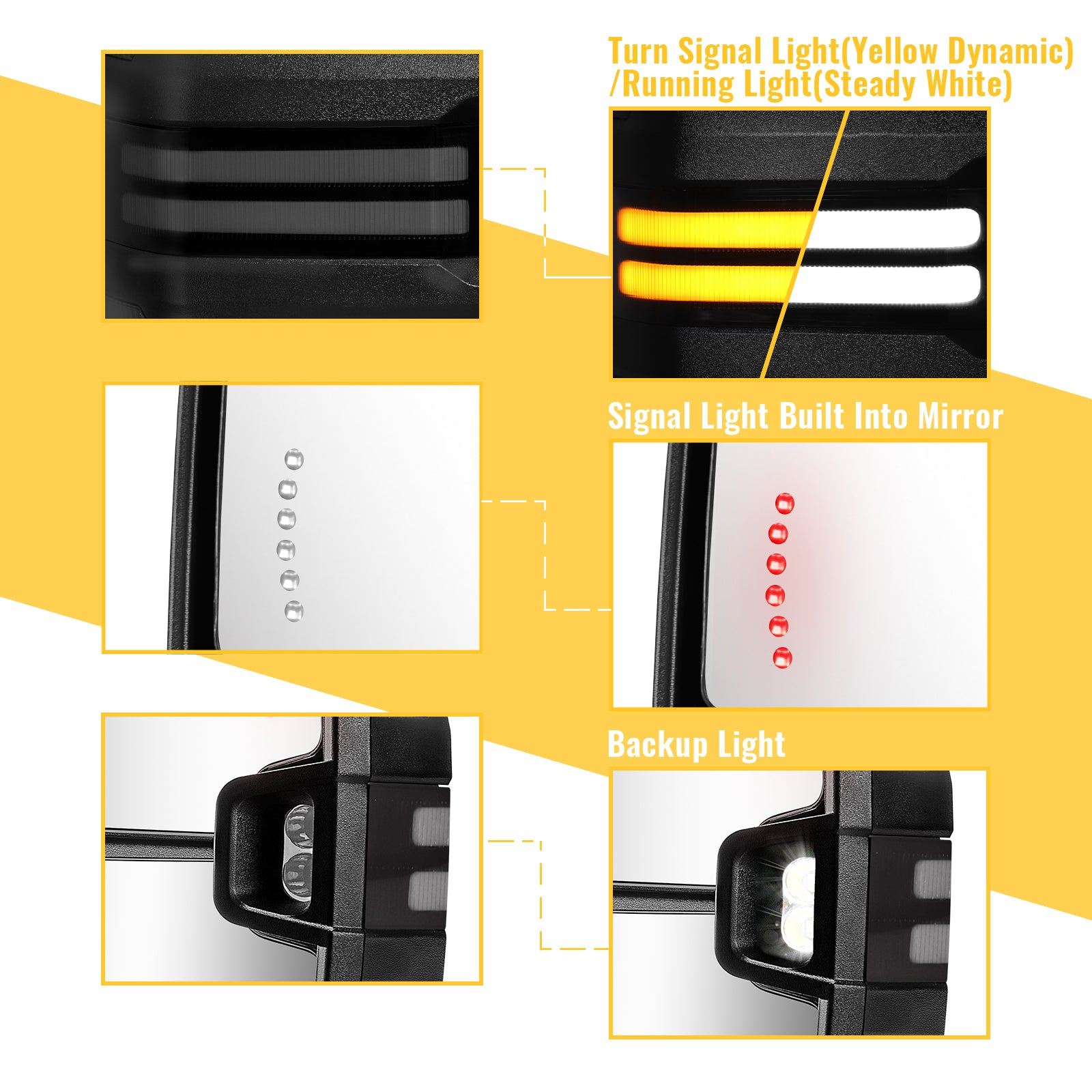 Sanooer New Color Towing Mirrors for 2003-2007 Chevy Silverado GMC Sierra Yukon Cadillac Escalade etc.
