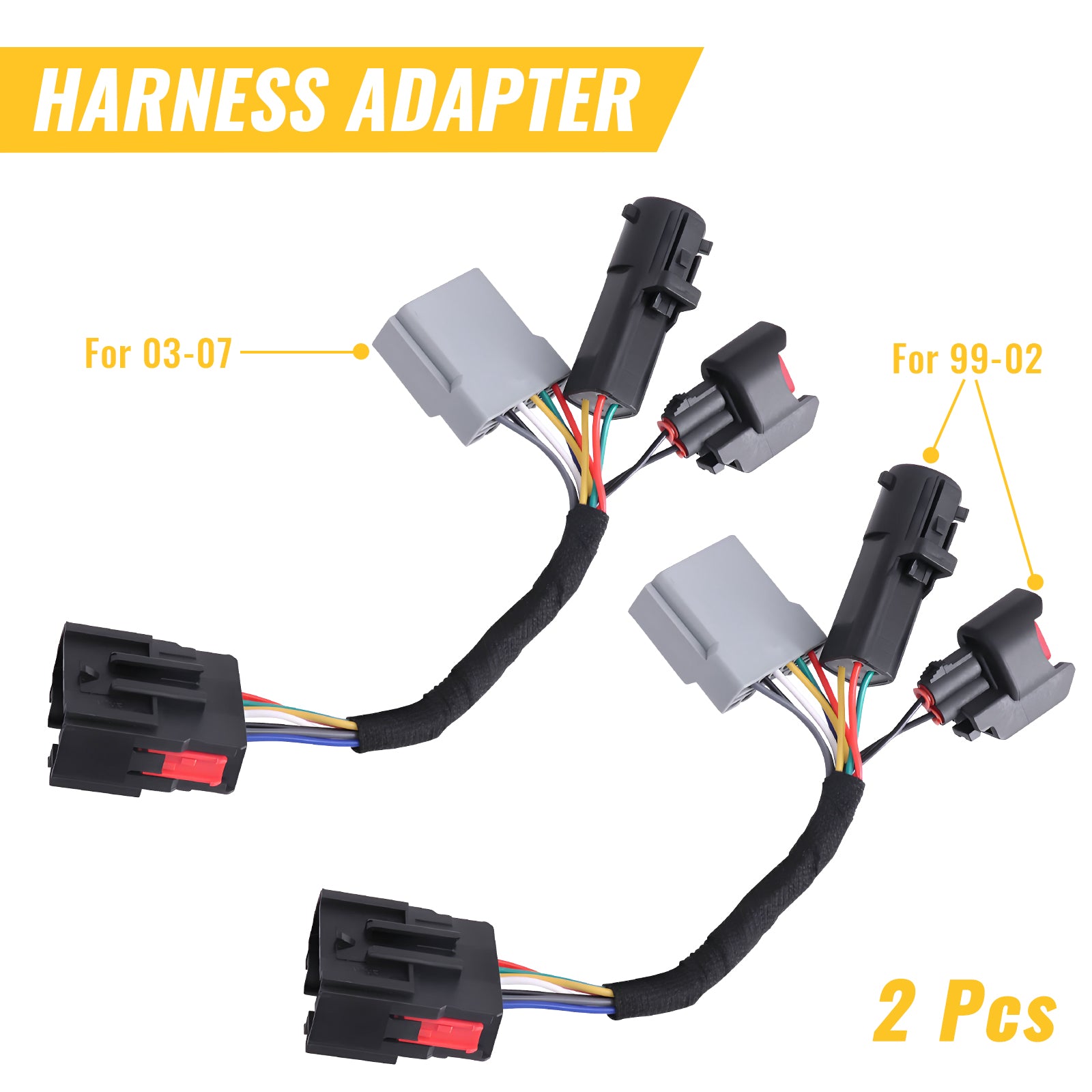 2pcs Conversion Harness Adapter Wiring Connector Towing Mirrors for F250 F350 F450 F550 Super Duty Truck 1999-2007