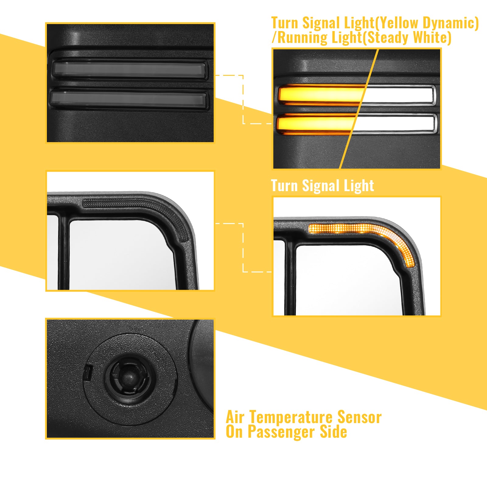 Sanooer Flip-up Towing Mirrors Compatible with 2014-2018 Chevy Silverado GMC Sierra 1500, 2015-2019 Silverado Sierra 2500HD 3500HD