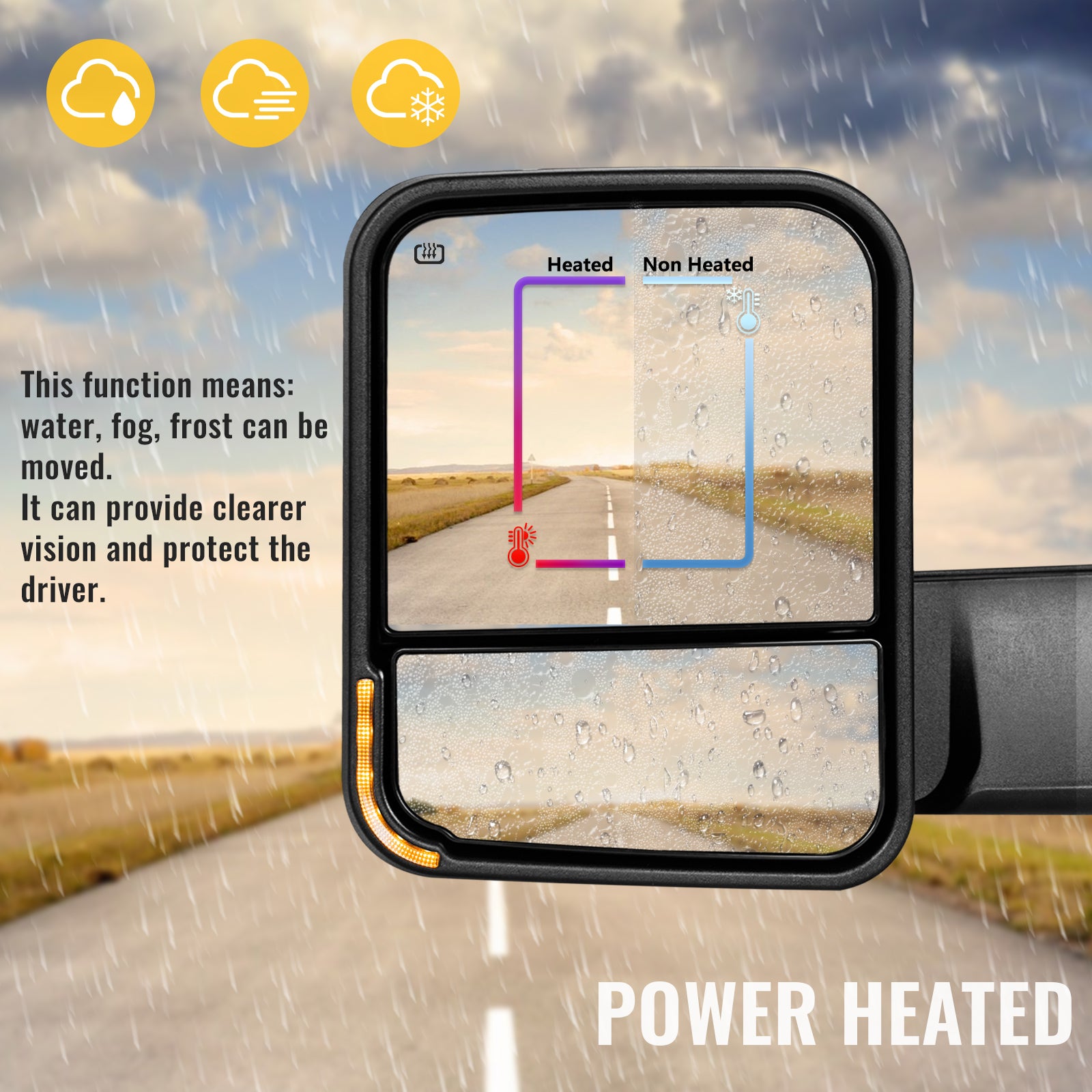 Sanooer Flip-up Towing Mirrors Compatible with 2014-2018 Chevy Silverado GMC Sierra 1500, 2015-2019 Silverado Sierra 2500HD 3500HD