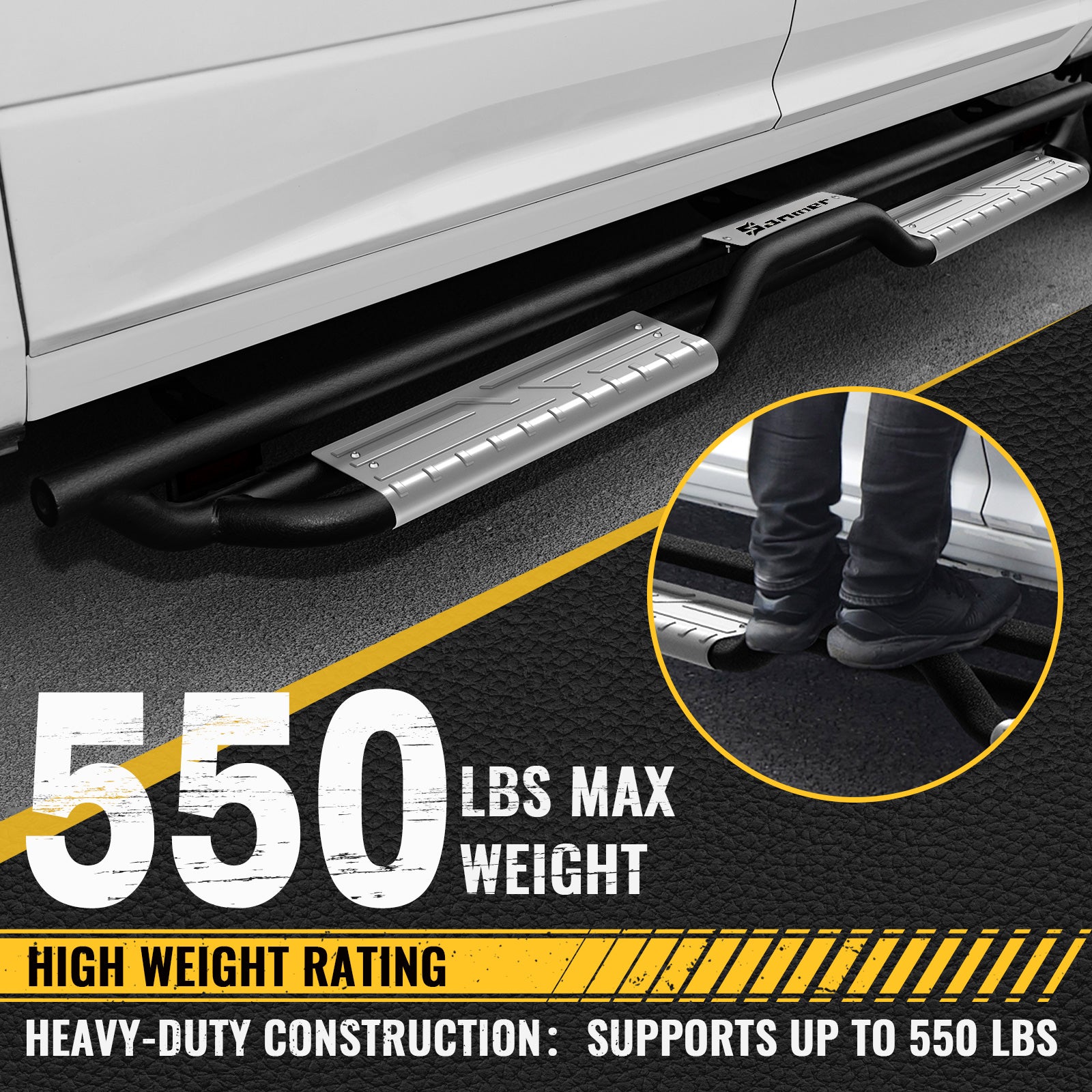 Sanooer 2019-2026 RAM 1500 Crew Cab Running Boards-New Gen