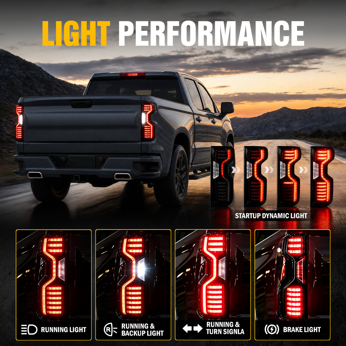 Sanooer 2019-2025 Silverado 1500 2500HD 3500HD Tail Light