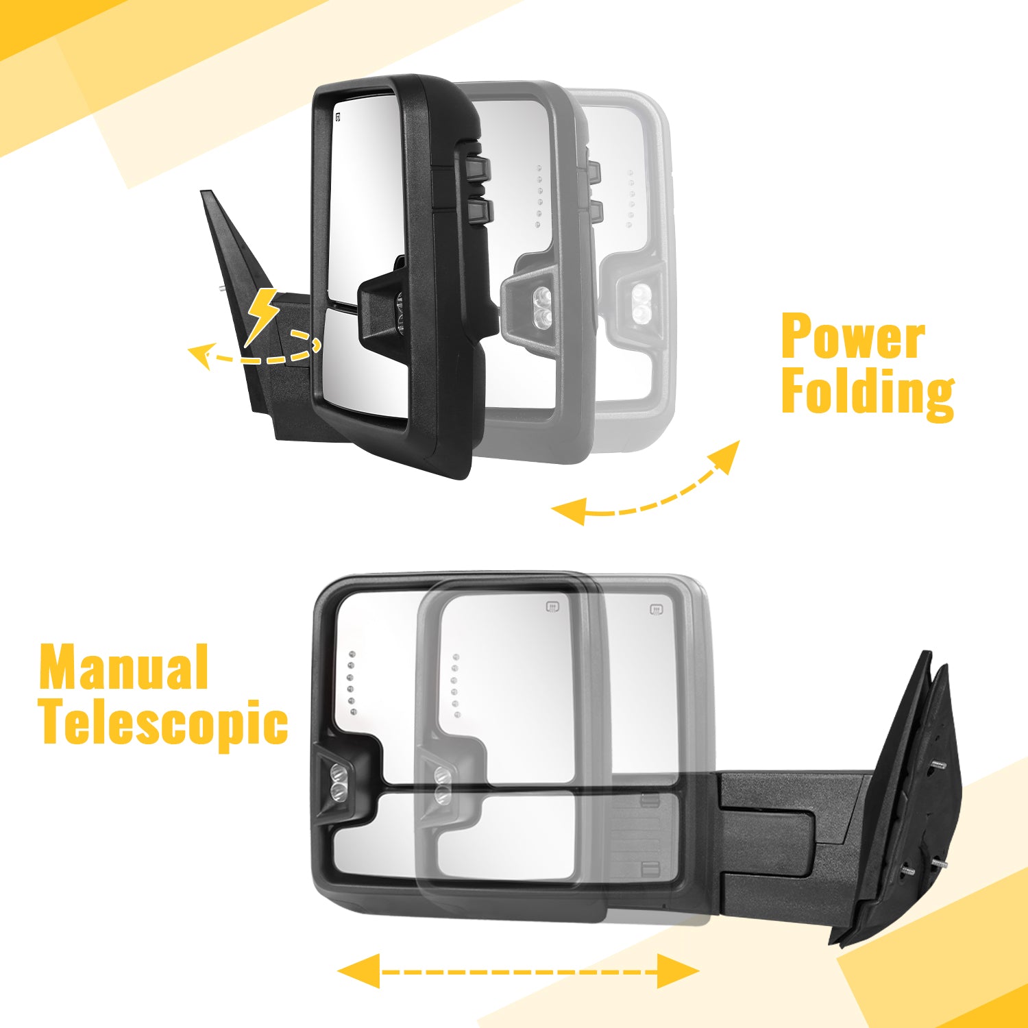 Sanooer 2007-2013 Chevy Silverado GMC Sierra Towing Mirror