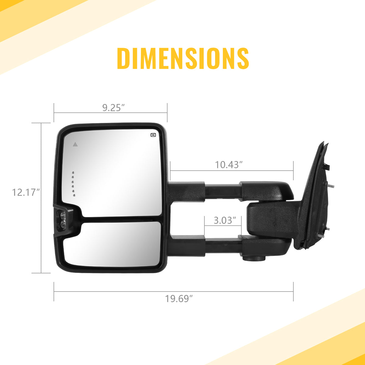 Sanooer Switchback Tow Mirrors for 2019-2022 Dodge Ram 2500 3500 - Explore Multiple Configurations