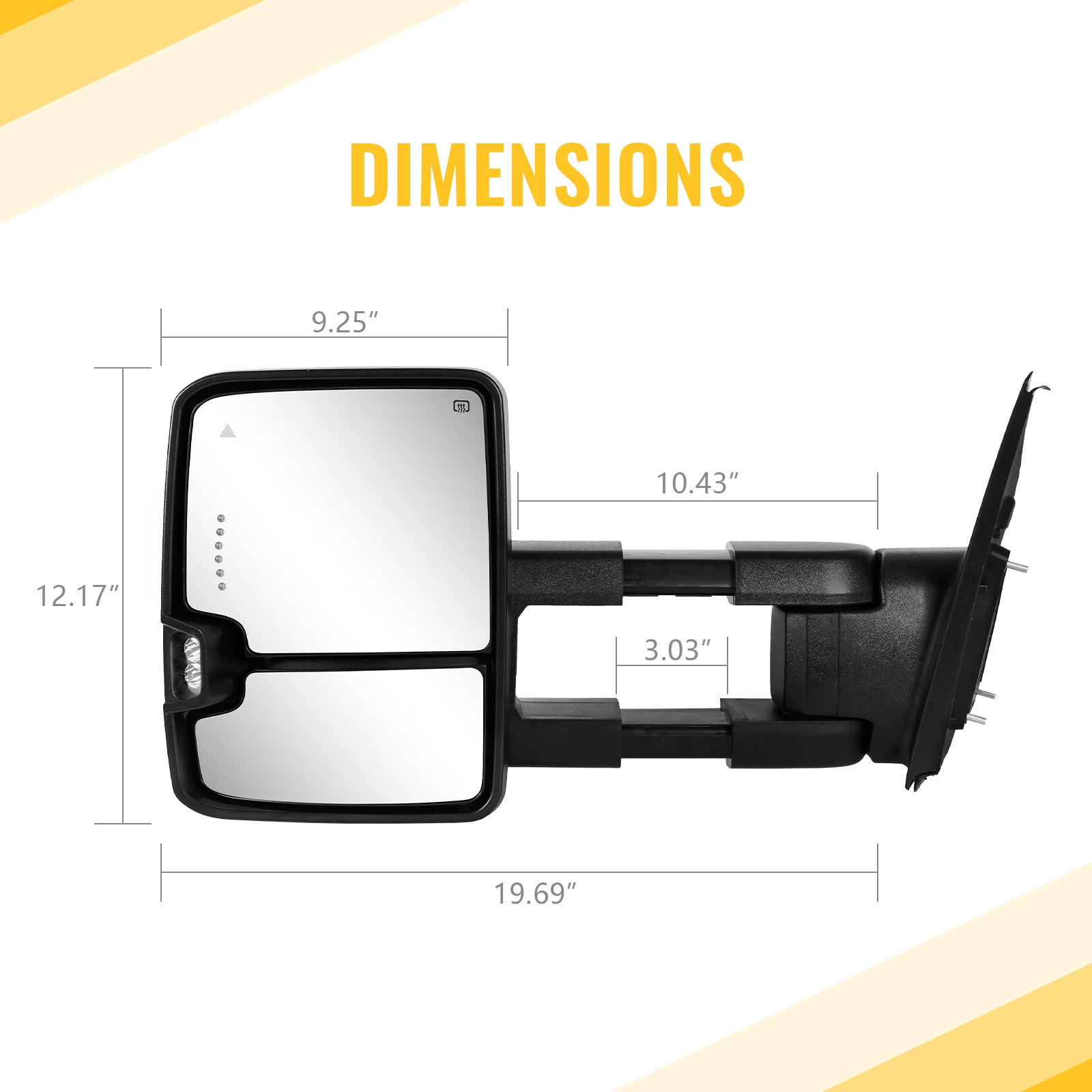 Sanooer 2007-2021 Toyota Tundra Towing Mirrors - Multifunction Pair Set