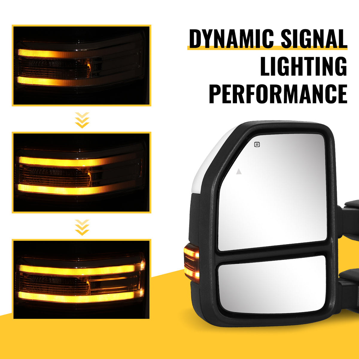 Sanooer Tow Mirrors for 2021-2026 Ford F150, 2023-2026 F250 F350 F450 - Heated Adjustable LED Signal