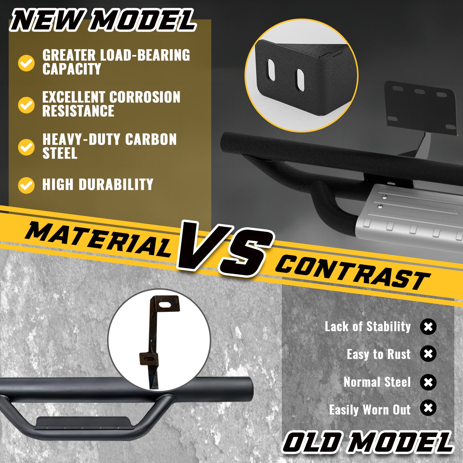 Sanooer 2019-2026 RAM 1500 Crew Cab Running Boards-New Gen