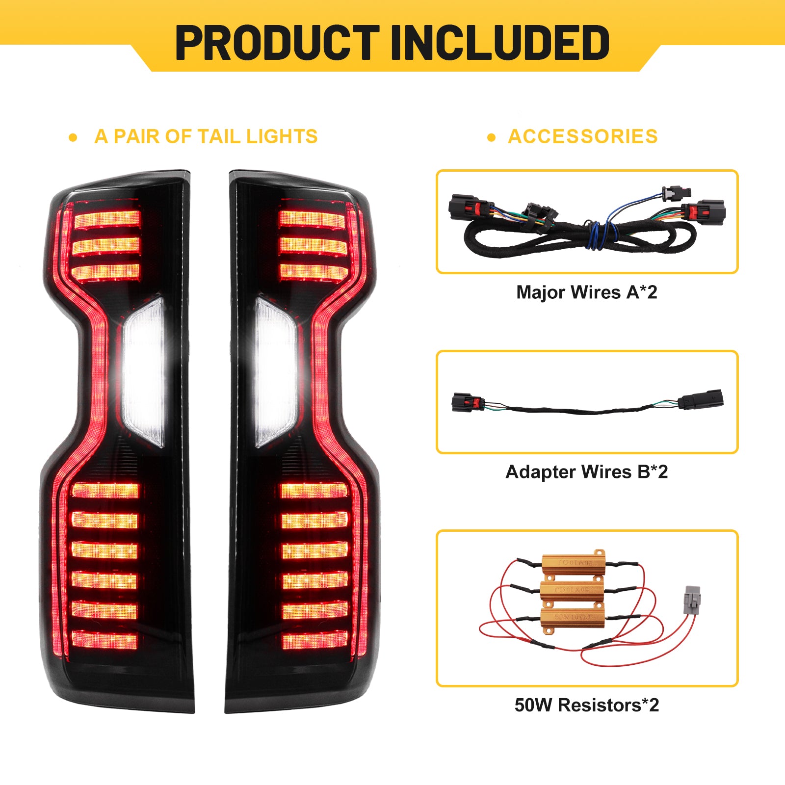 Sanooer 2019-2025 Silverado 1500 2500HD 3500HD Tail Light