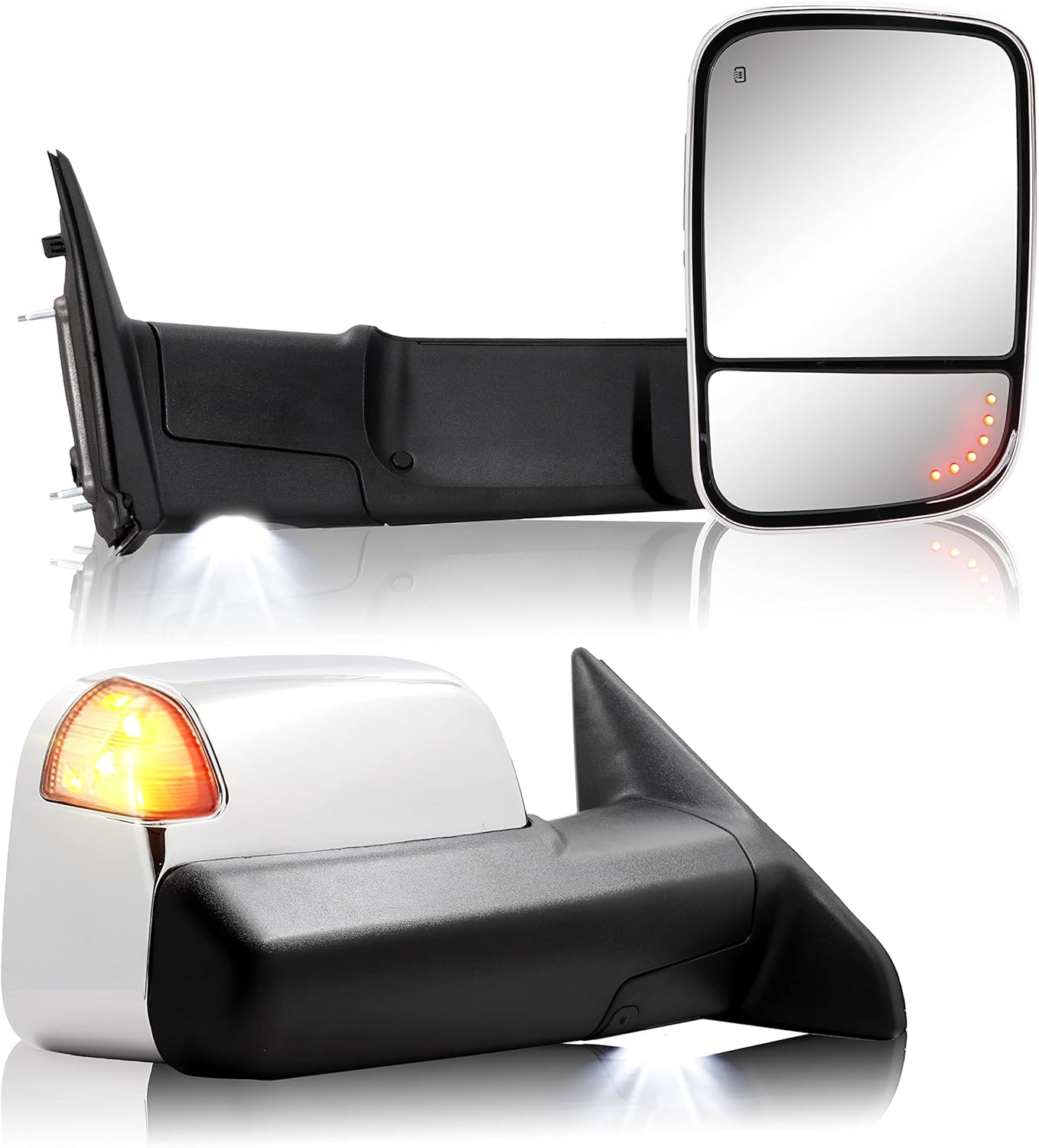 Sanooer 2009-2024 Ram 1500 2500 3500 Ram 1500 Classic Towing Mirrors-Multfunction Pair Set