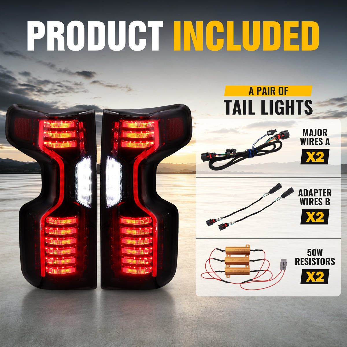 Sanooer 2019-2025 Silverado 1500 2500HD 3500HD Tail Light