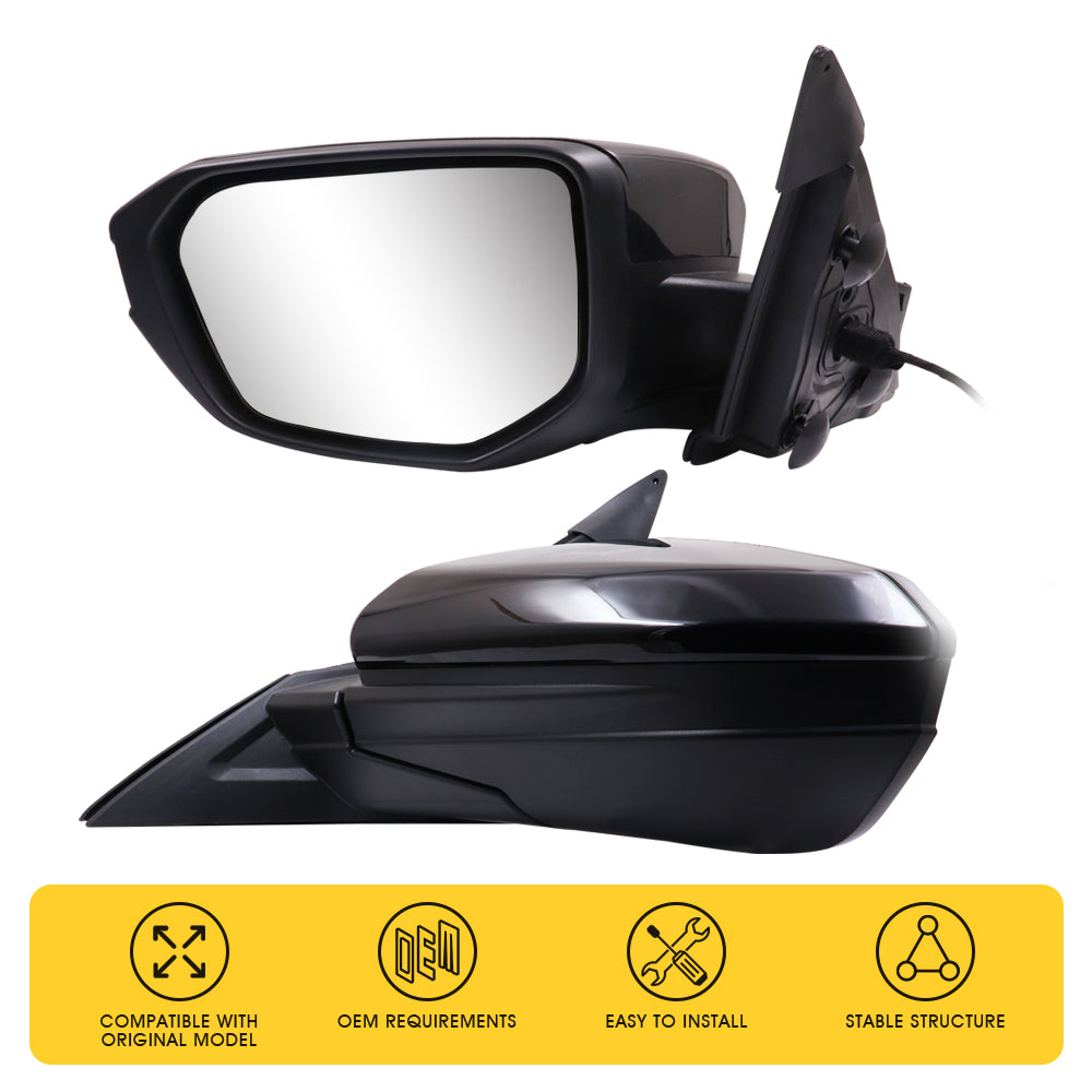 Side Mirror for Honda Civic 2016-2021 Sedan with Power Glass Manual Fold Non-heated 3PIN View Mirror