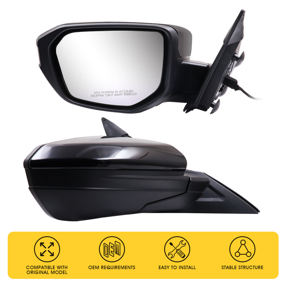 Side Mirror for Honda Civic 2016-2021 Sedan with Power Glass Manual Fold Non-heated 3PIN View Mirror