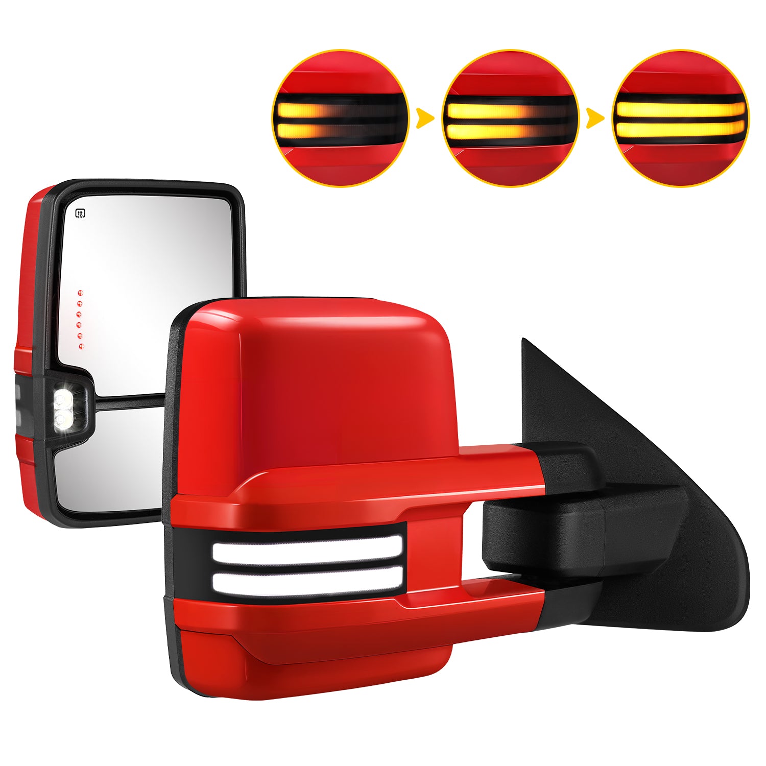 Sanooer 2014-2019 Chevy Silverado GMC Sierra Switchback Towing Mirror - All Painted Style