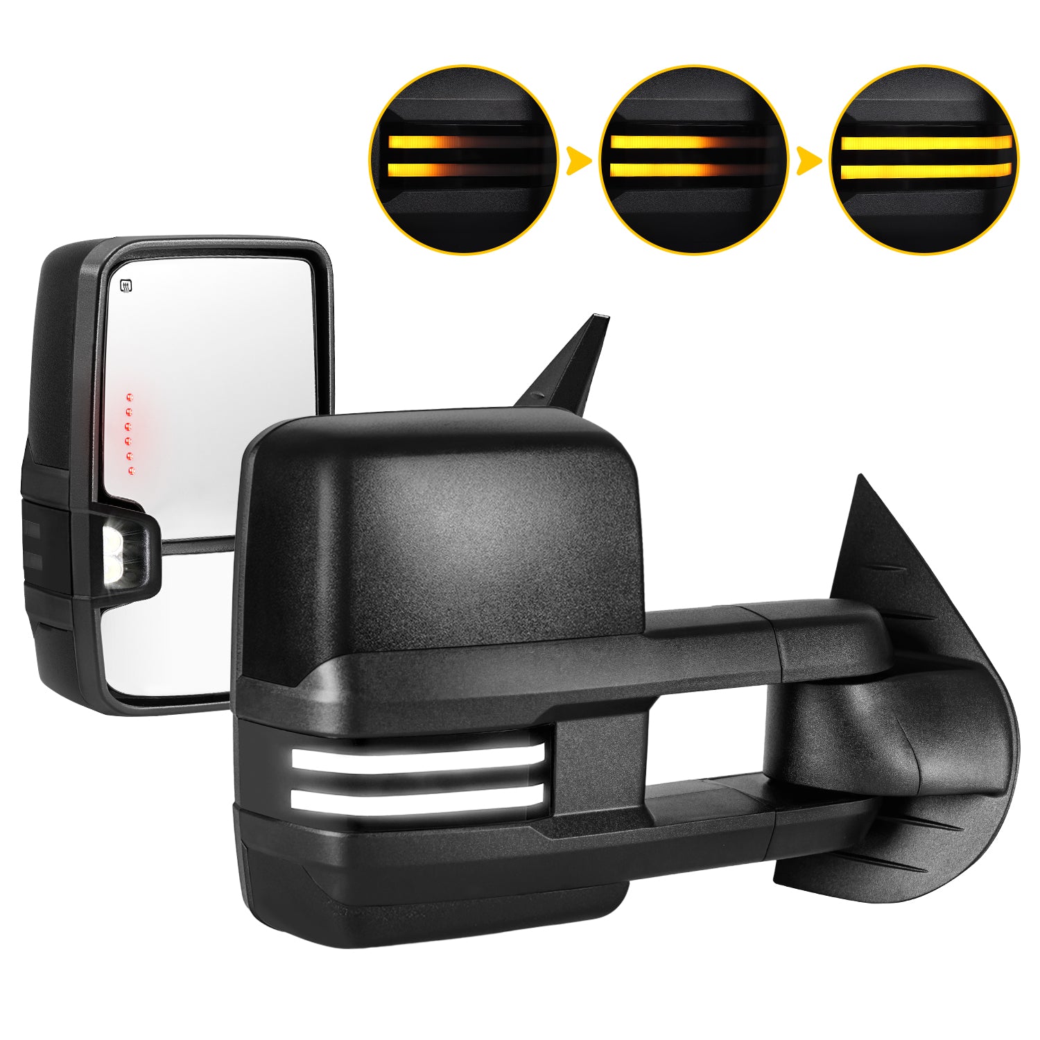Sanooer Towing Mirrors for 2003-2007 Chevy Silverado GMC Sierra - Painted Light