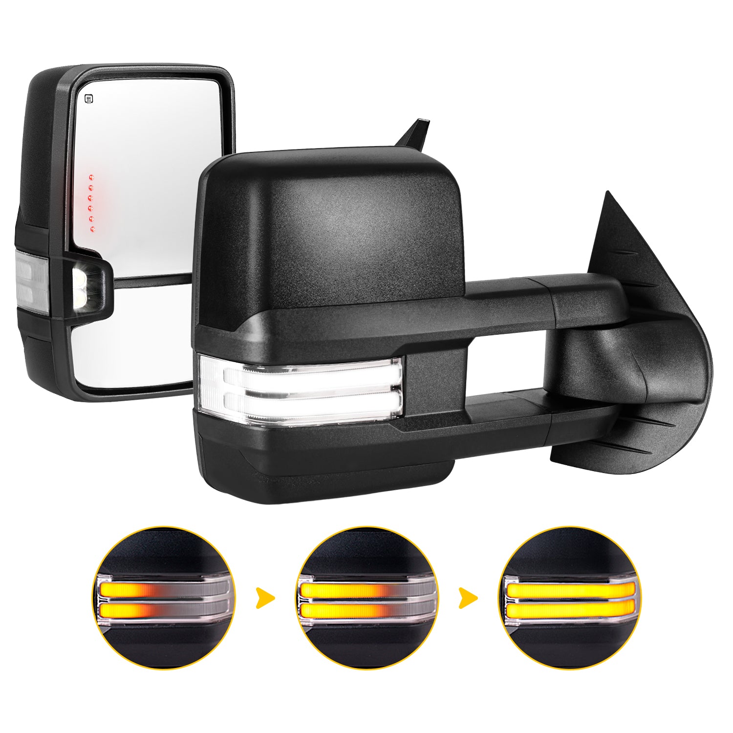 Sanooer Switchback Towing Mirror for 2007 New body - 2013 Chevy Silverado GMC Sierra etc