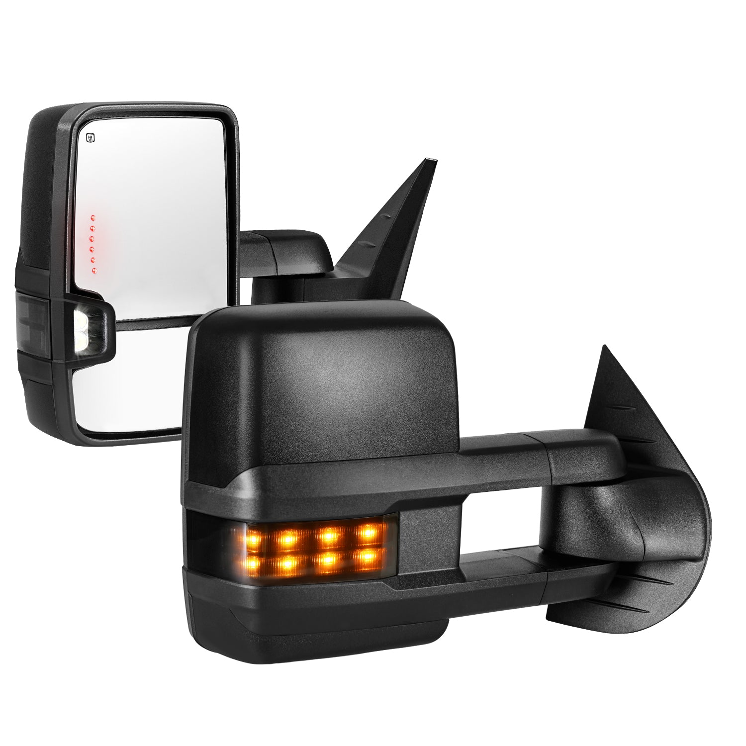 Sanooer Extendable Telescopic Towing Mirrors for 2007-2013 Chevy Silverado GMC Sierra Multifunction Pair Set
