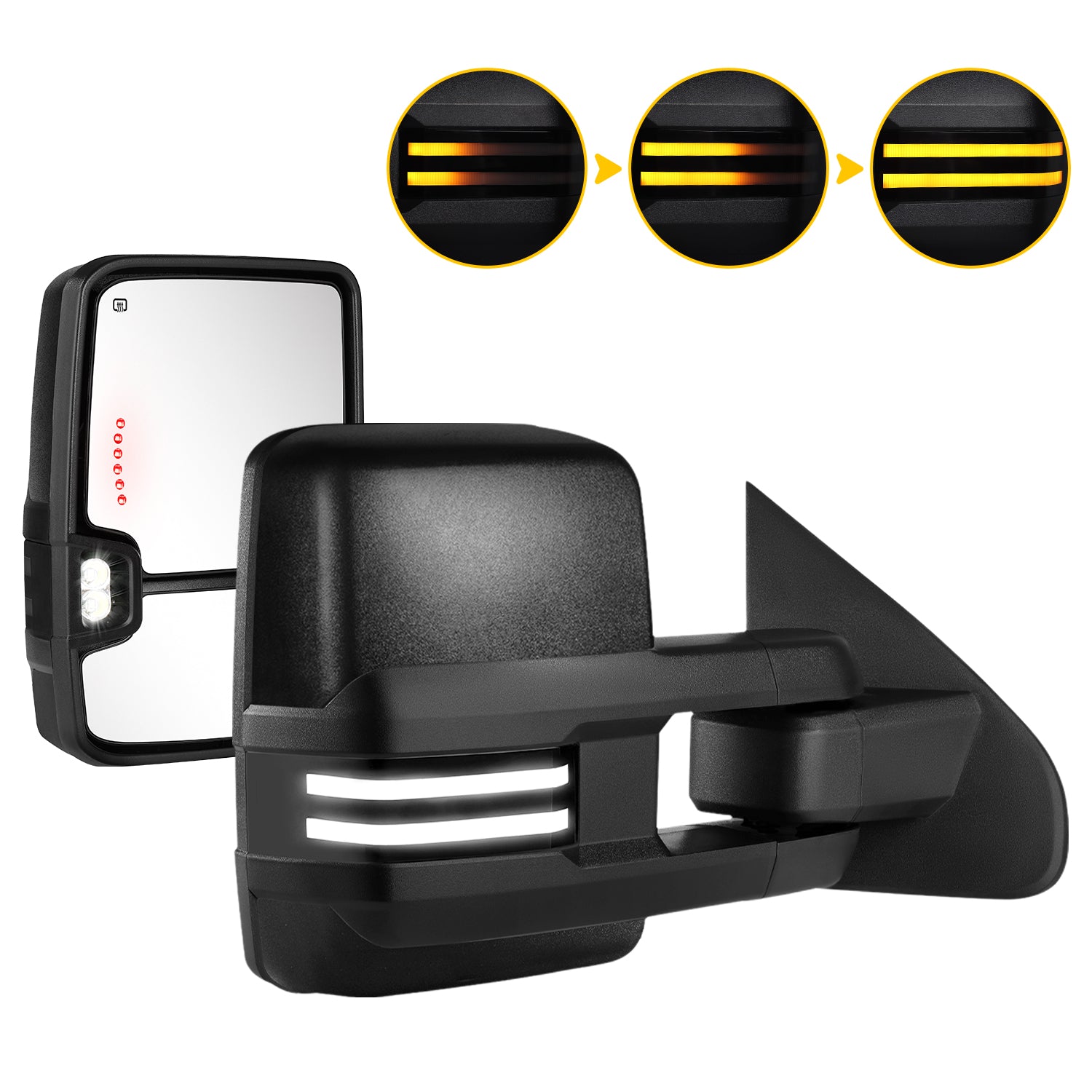Sanooer 2014-2019 CHEVY Silverado GMC Sierra Towing Mirror-Custom Extendable Telescopic