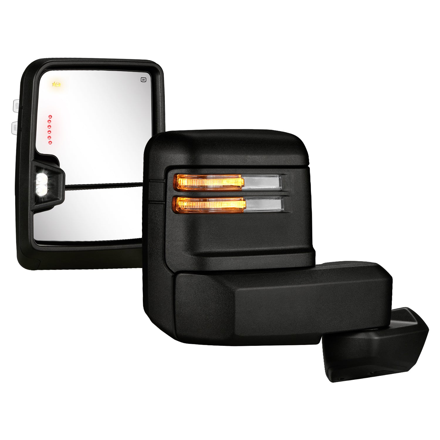 Sanooer Extendable Telescopic Towing Mirror for 2019-2024 Chevy Silverado 1500 Multifunctional Pair Set