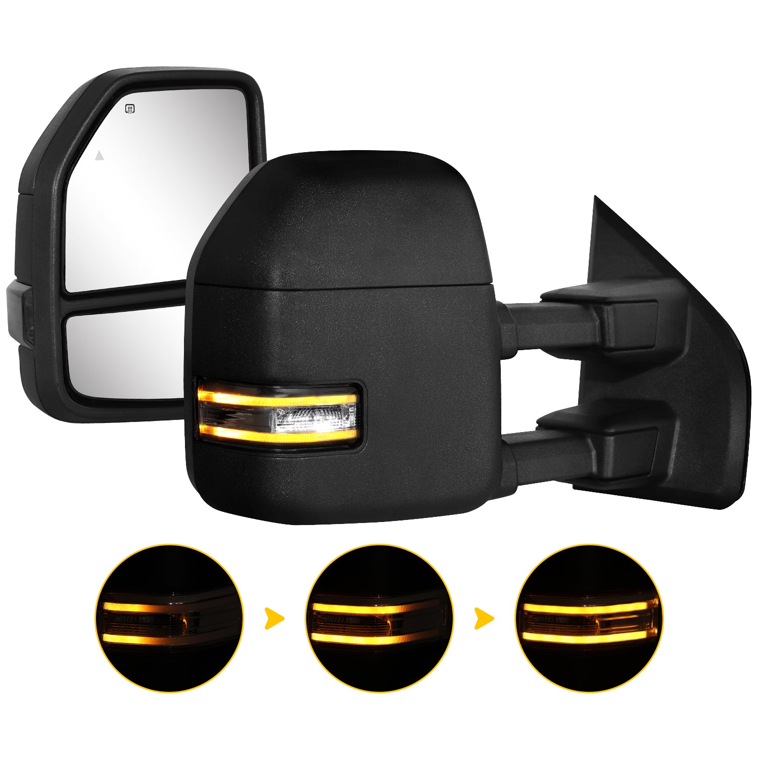Sanooer 2021-2026 Ford F150 F250 F350 F450 Towing Mirrors - Smoke Lens (Pre-sale)