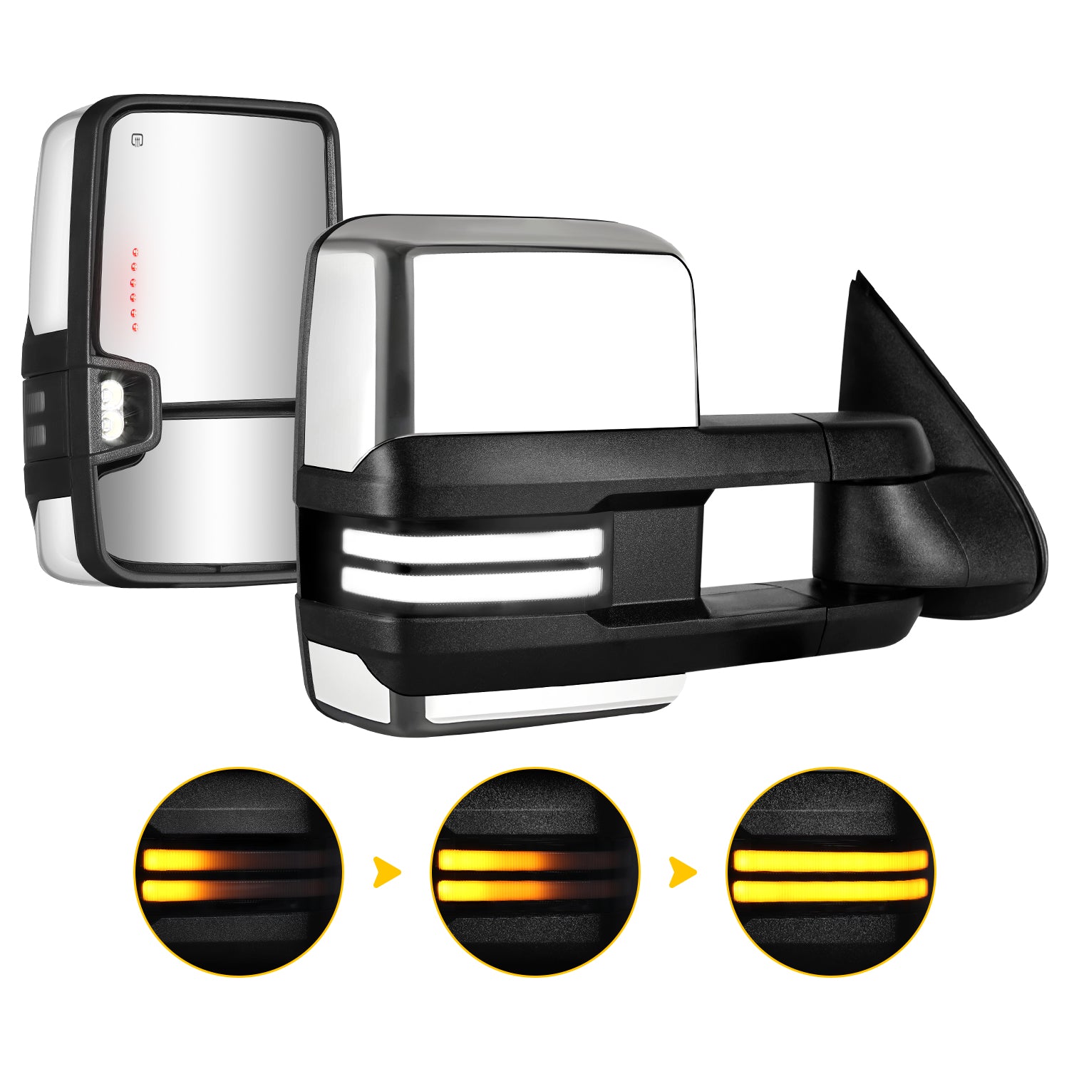 Sanooer Custom Extendable Telescopic Towing Mirror for 2003-2007 Classic Chevy Silverado GMC Sierra Yukon Cadillac Escalade etc.