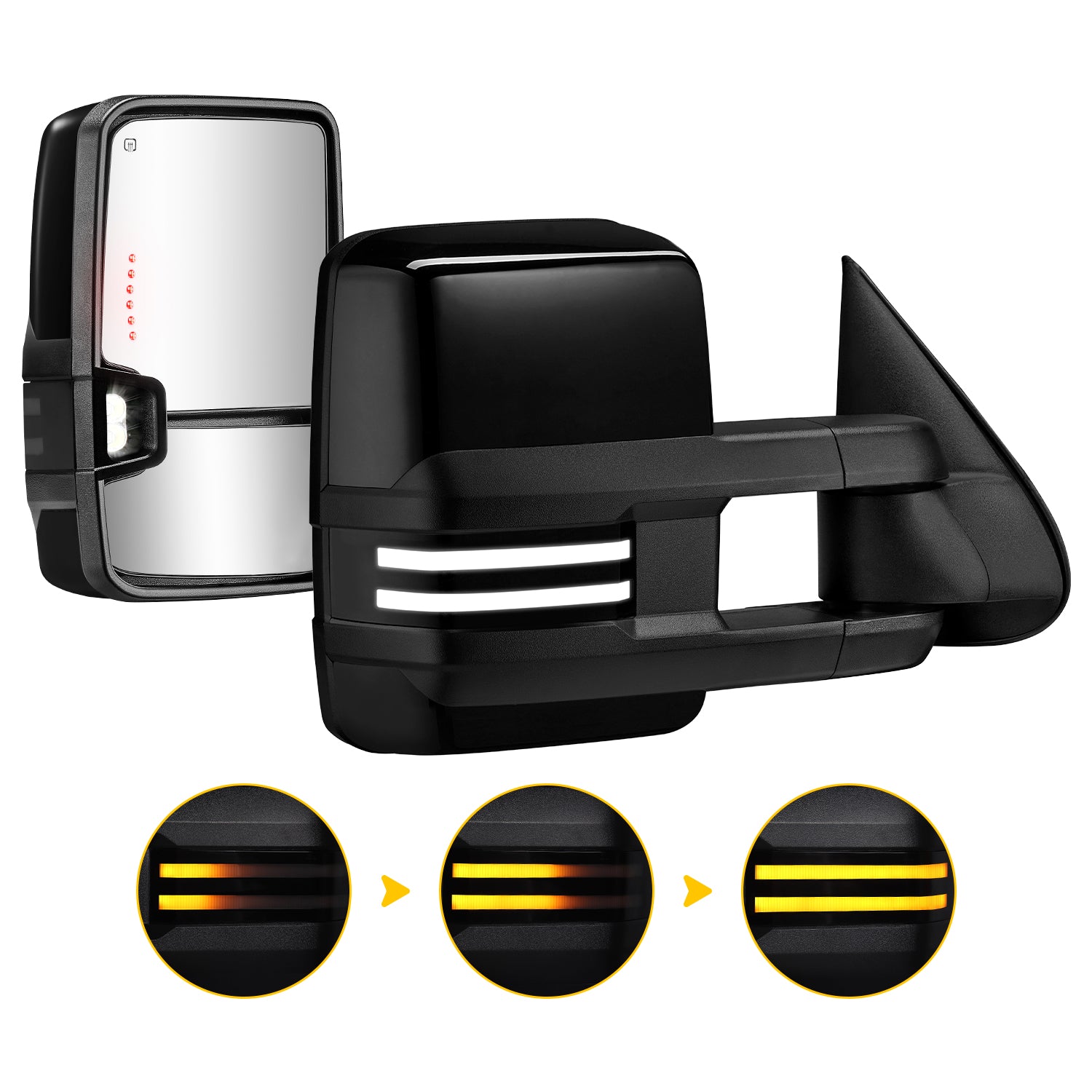 Sanooer New Color Towing Mirrors for 2003-2007 Chevy Silverado GMC Sierra Yukon Cadillac Escalade etc.