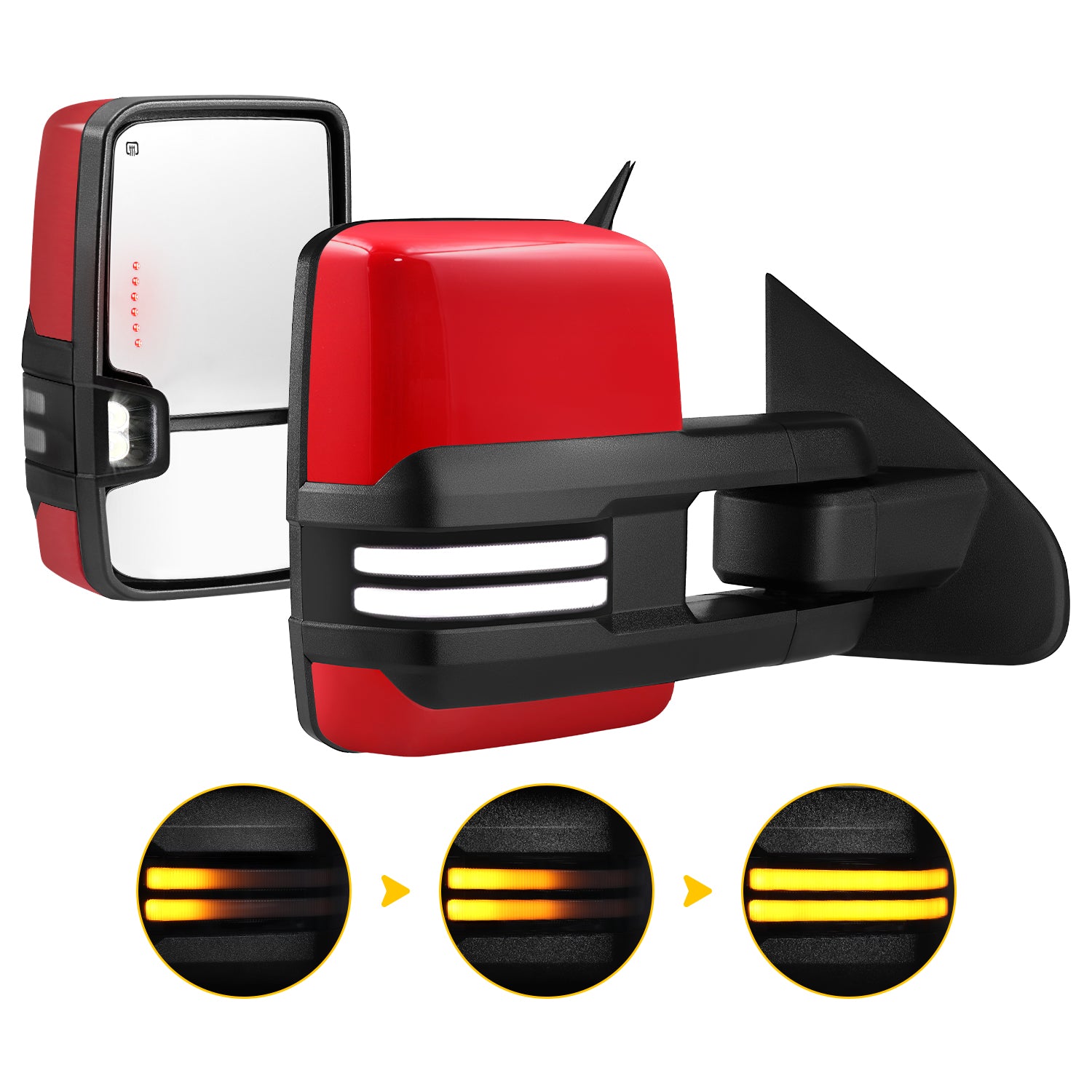 Sanooer Extendable Telescopic Towing Mirrors for 2014-2019 Chevy Silverado GMC Sierra Multifunction Pair Set