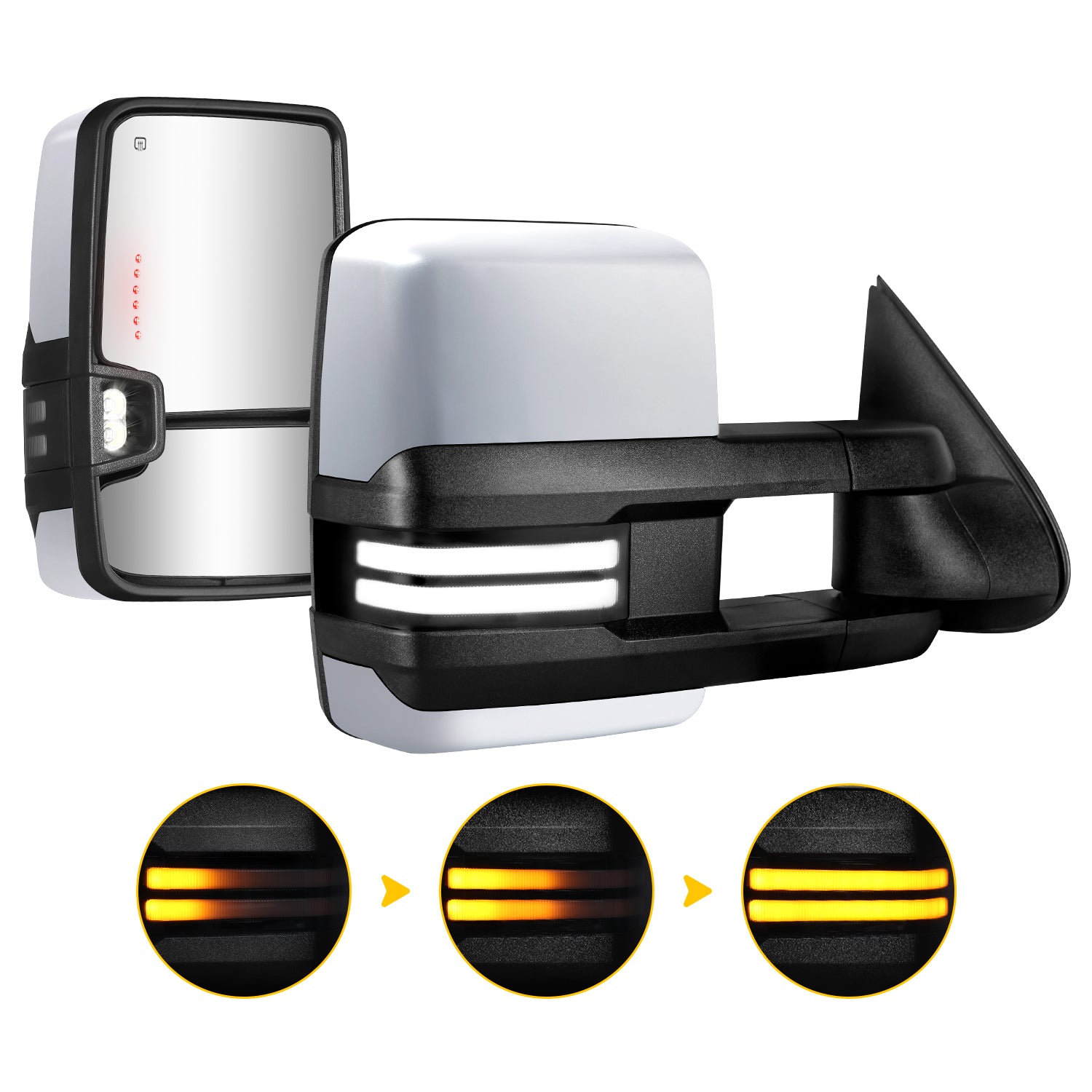 Sanooer Custom Extendable Telescopic Towing Mirror for 2003-2007 Classic Chevy Silverado GMC Sierra Yukon Cadillac Escalade etc.