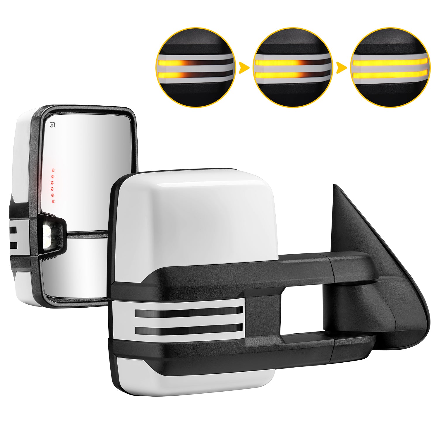 Sanooer Towing Mirrors for 2003-2007 Chevy Silverado GMC Sierra - Painted Backlight