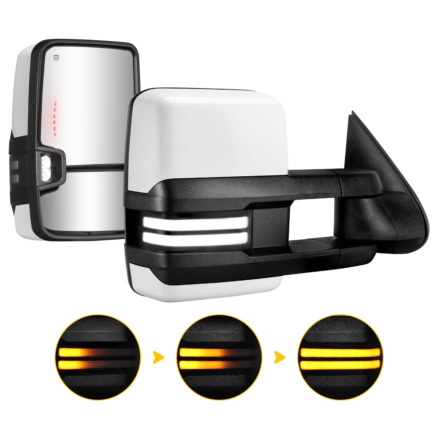 Sanooer Custom Extendable Telescopic Towing Mirror for 2003-2007 Classic Chevy Silverado GMC Sierra Yukon Cadillac Escalade etc.