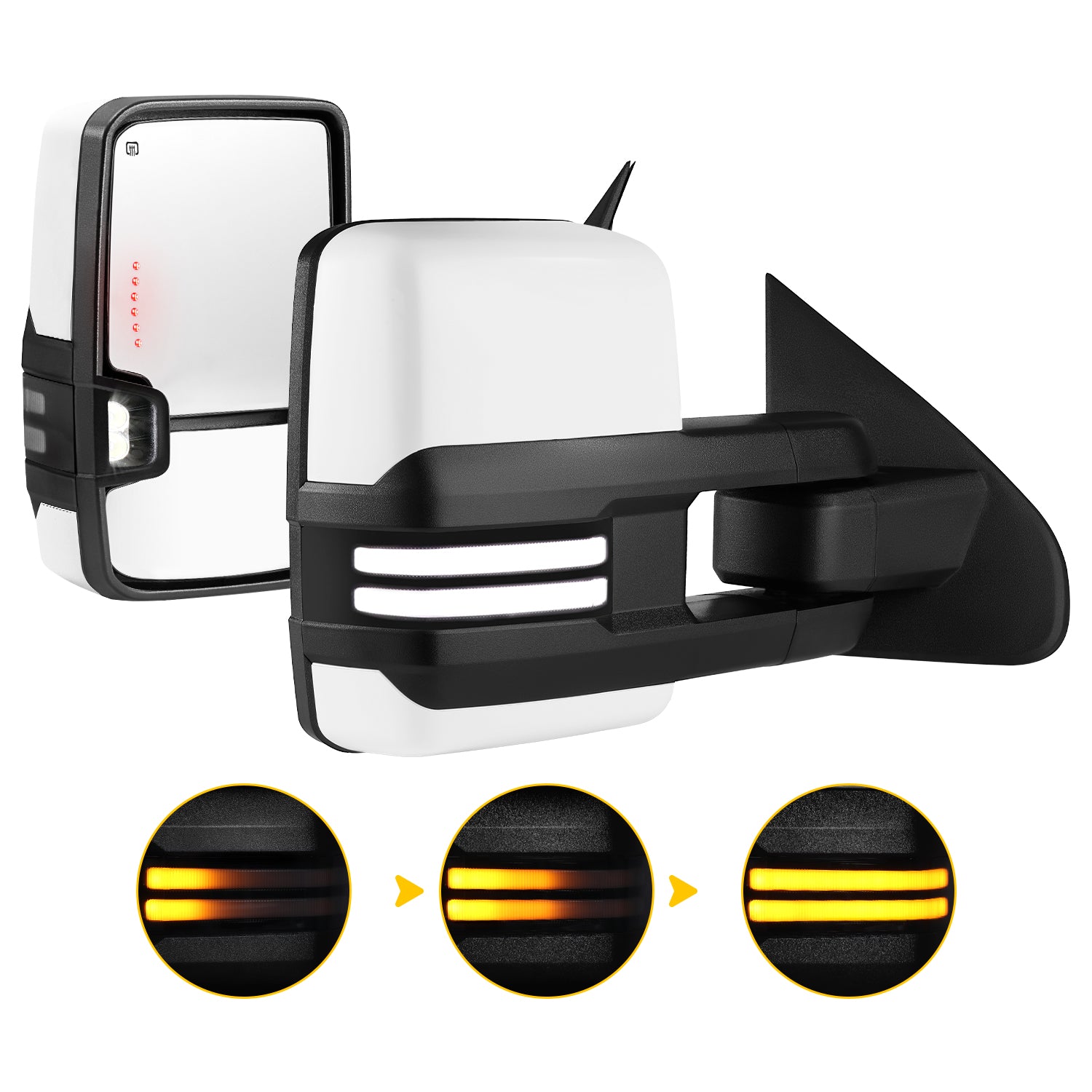 Sanooer 2014-2019 Chevy Silverado GMC Sierra Towing Mirrors-Extendable Telescopic