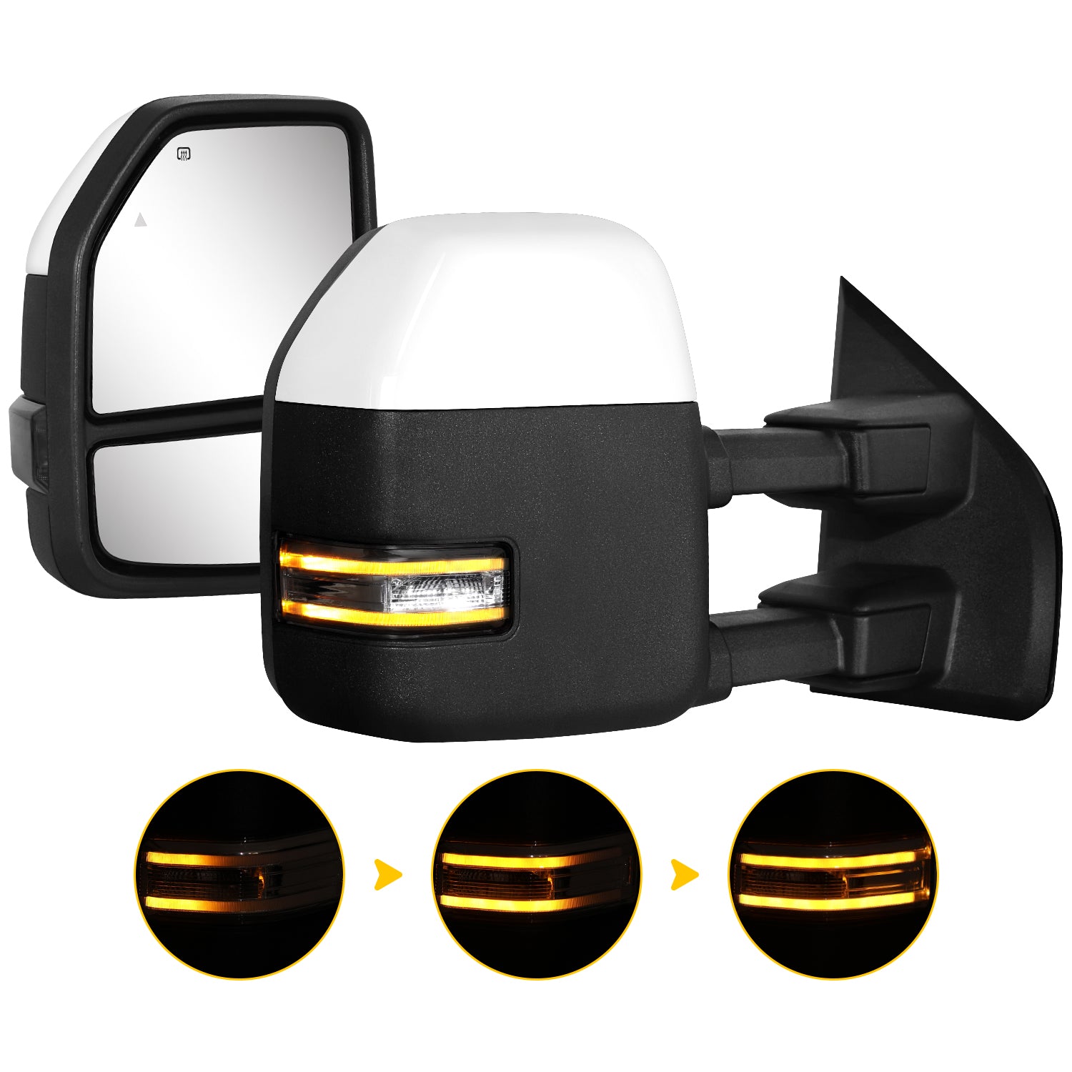 Sanooer 2021-2026 Ford F150 F250 F350 F450 Towing Mirrors - Smoke Lens (Pre-sale)