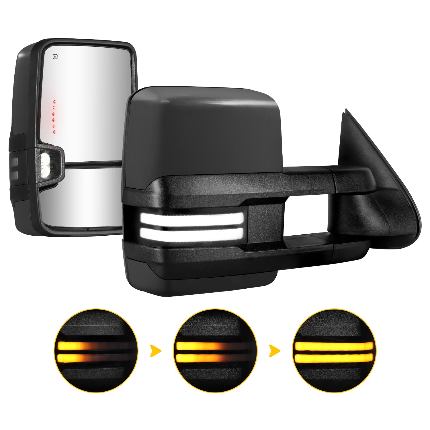 Sanooer Custom Extendable Telescopic Towing Mirror for 2003-2007 Classic Chevy Silverado GMC Sierra Yukon Cadillac Escalade etc.