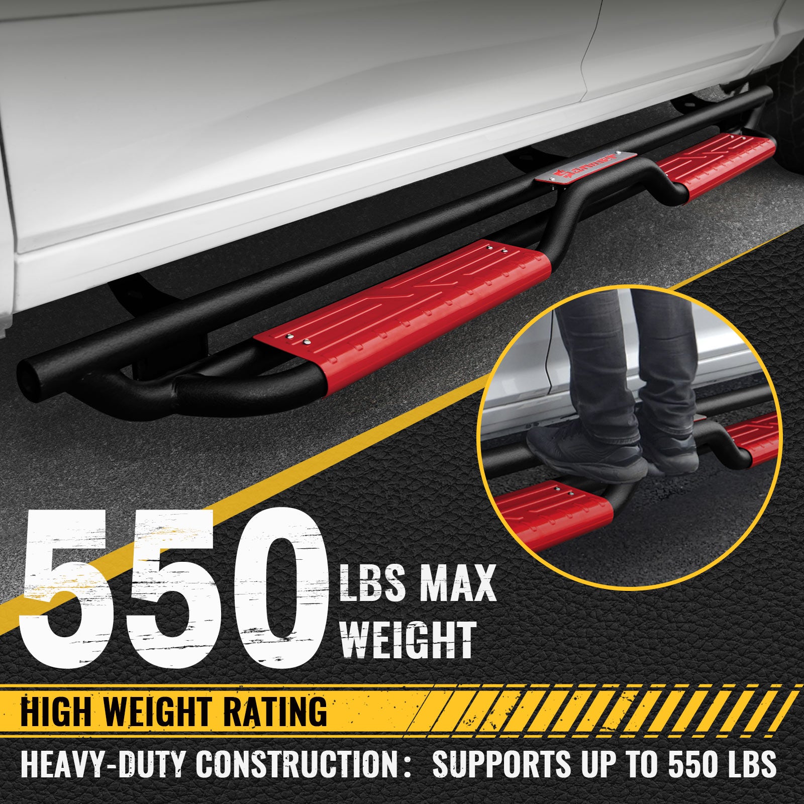 sanooer Running Boards Supports up to 550 LBS
