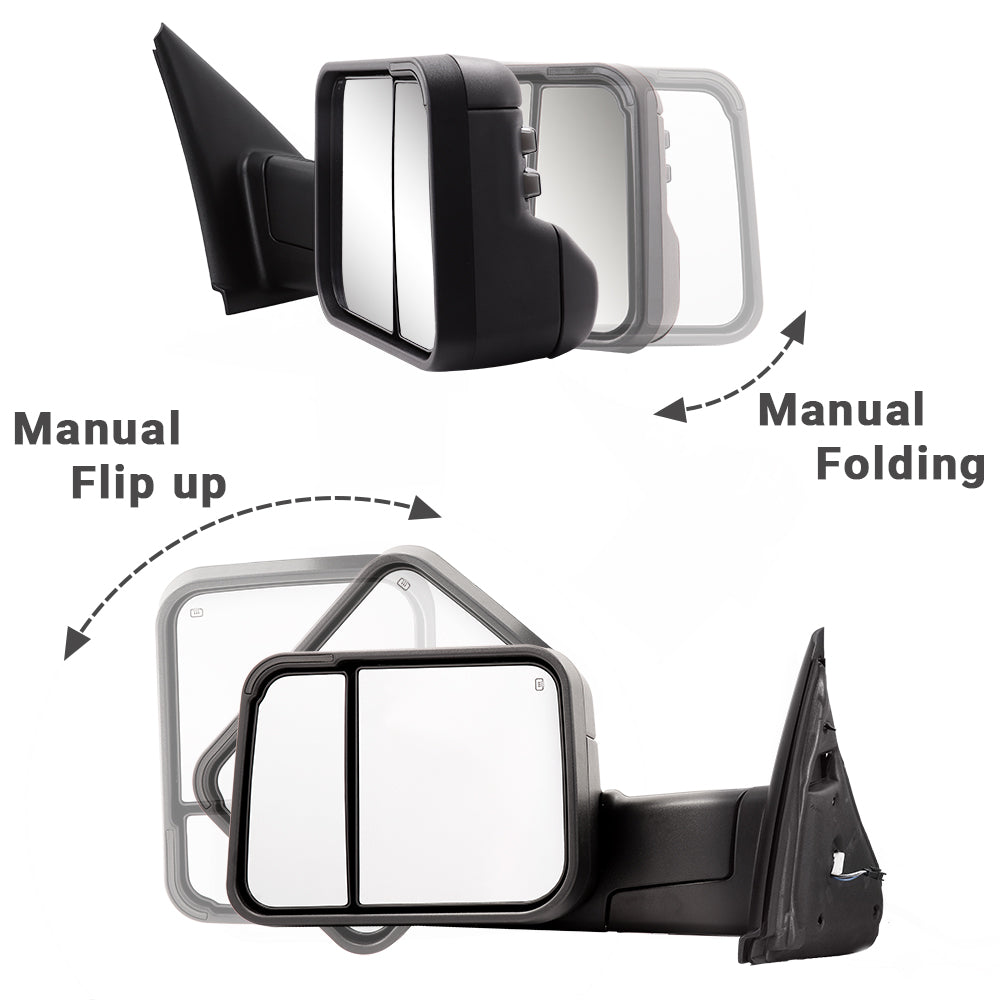 Sanooer-2002-2008-Dodge-Ram-1500-2500-3500-Switchback-Towing-Mirrors-Multifunction-Pair-Manual-Flip-Up-Folding