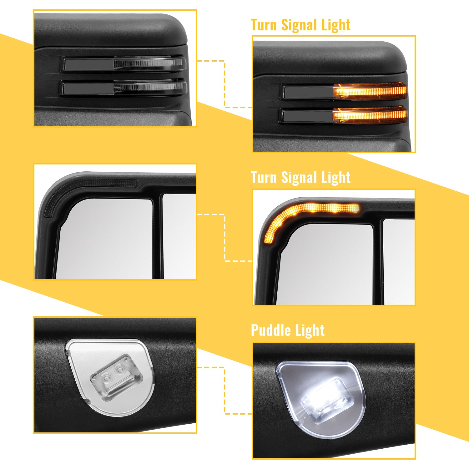 sanooer towing mirror Dotted Light lighting display system