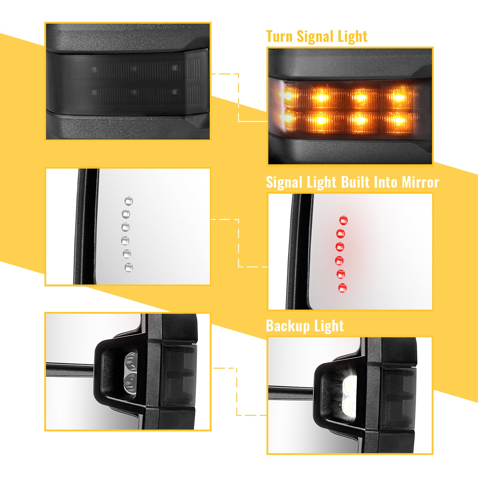 sanooer towing mirror Dotted Light lighting display system