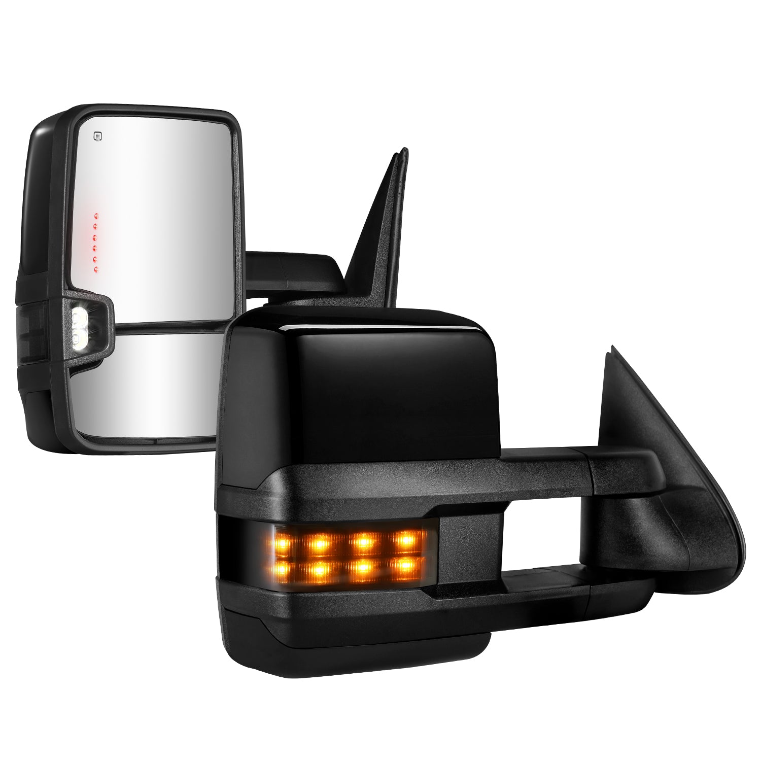 Sanooer 2003 2007 Chevy GMC Paint Black Dotted Towing Mirror