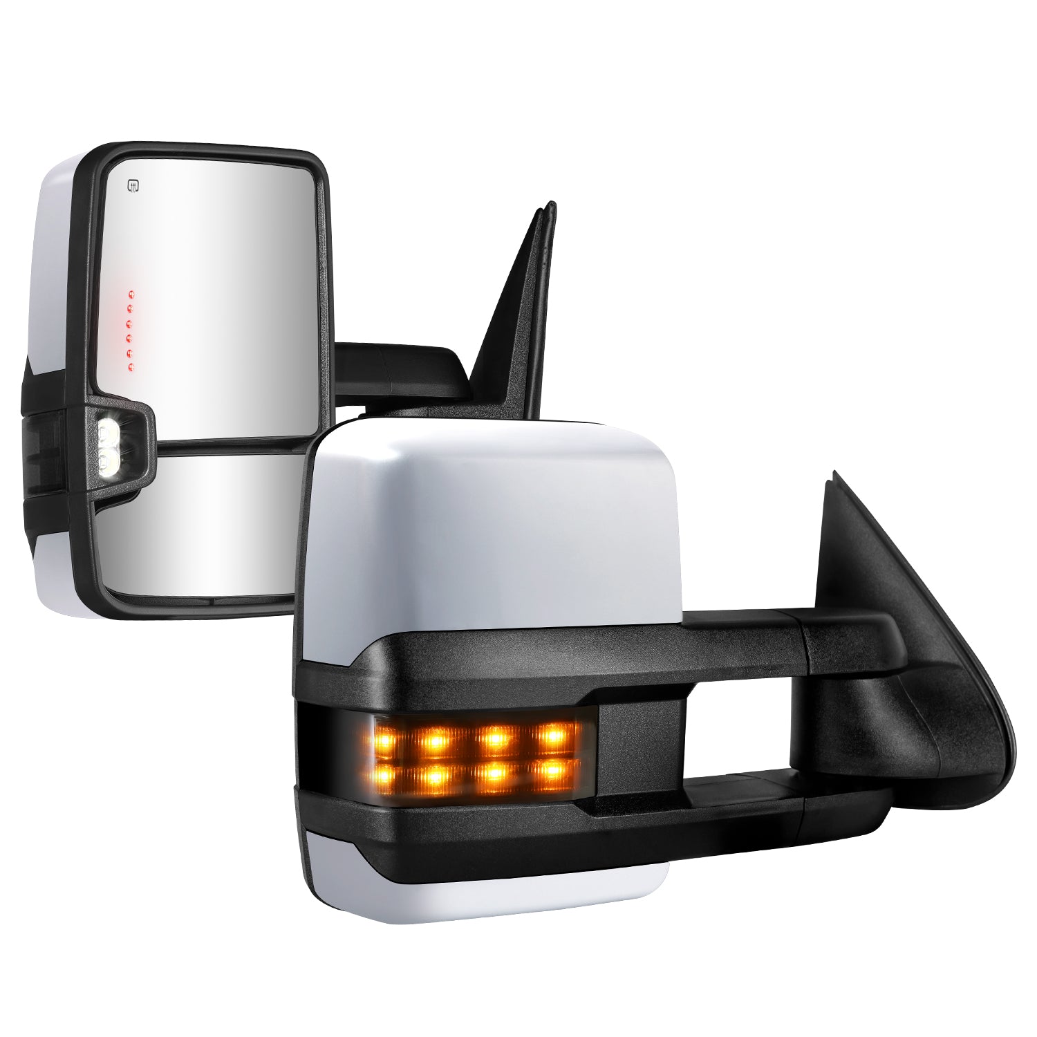 Sanooer 2003-2007 Chevy GMC Paint Silver Dotted Towing Mirror