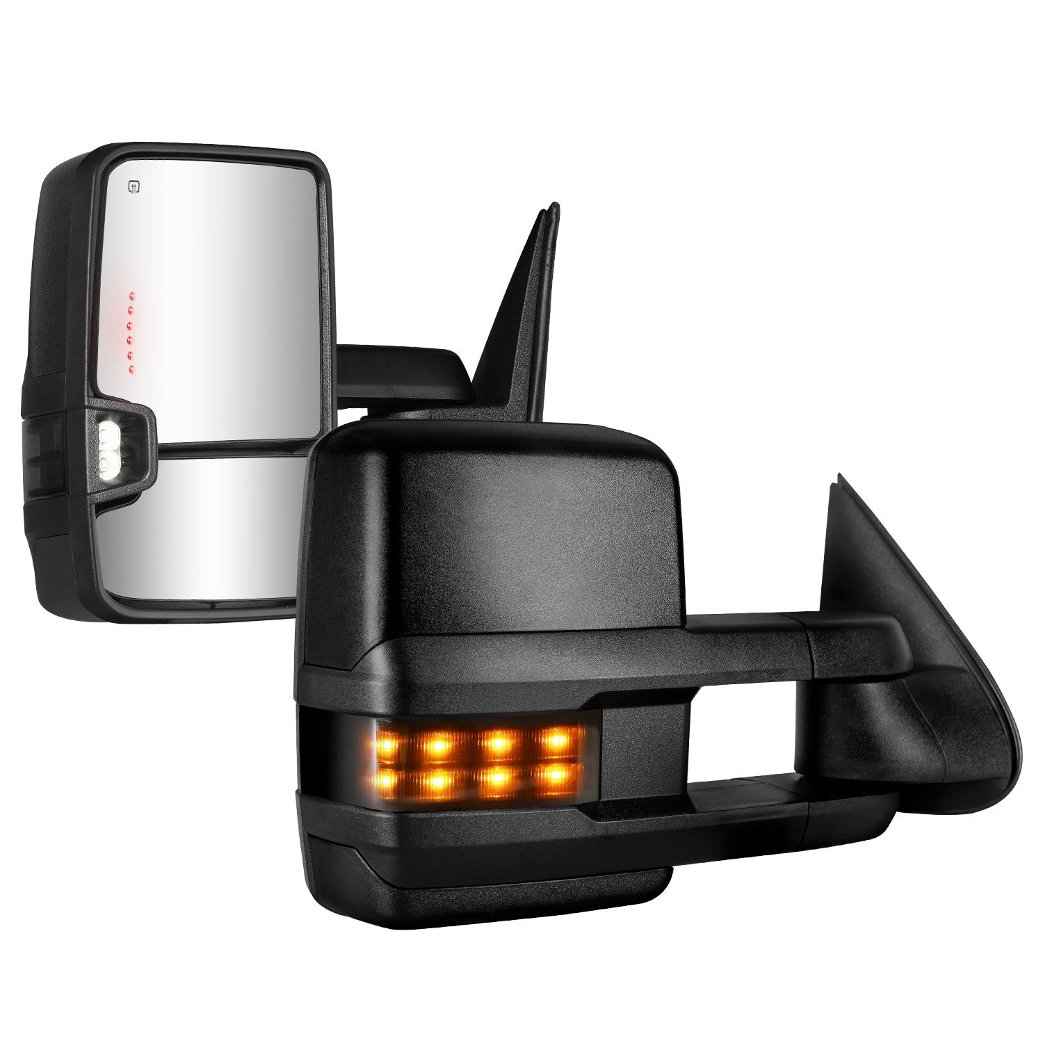 Sanooer 2003-2007 Chevy GMC Texture Black Dotted Towing Mirror