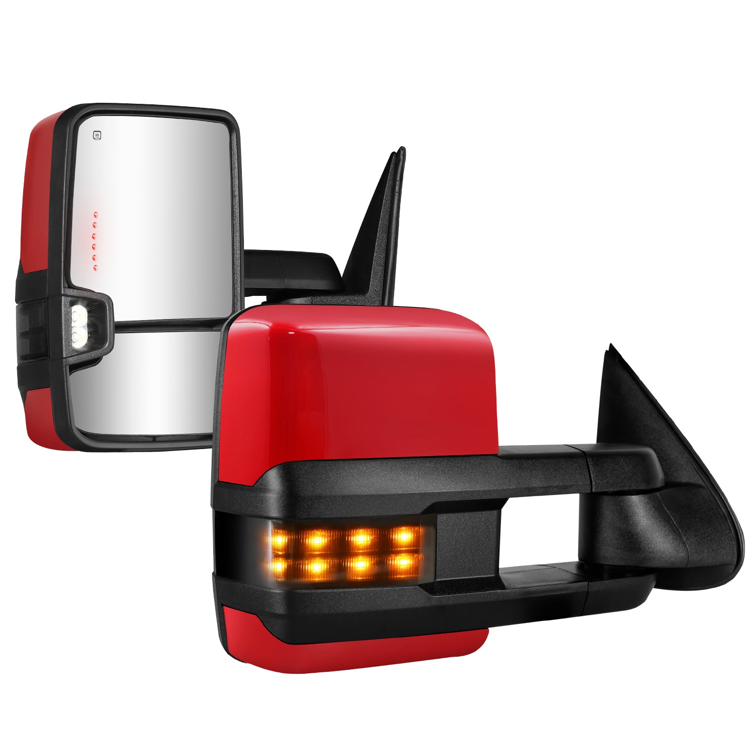 Sanooer 2003-2007 Chevy Silverado Dotted Red Towing Mirror