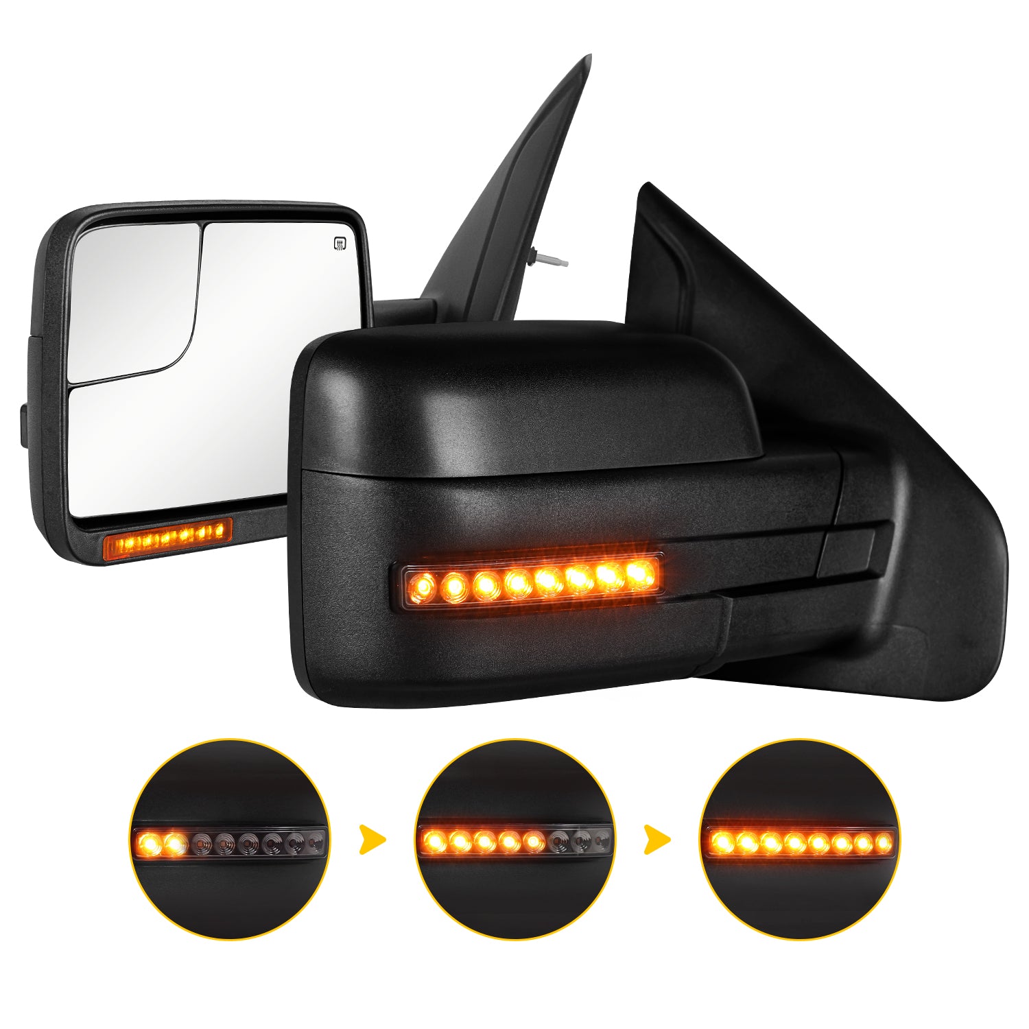 Sanooer 2004-2014 Ford F150 Black Towing Mirror