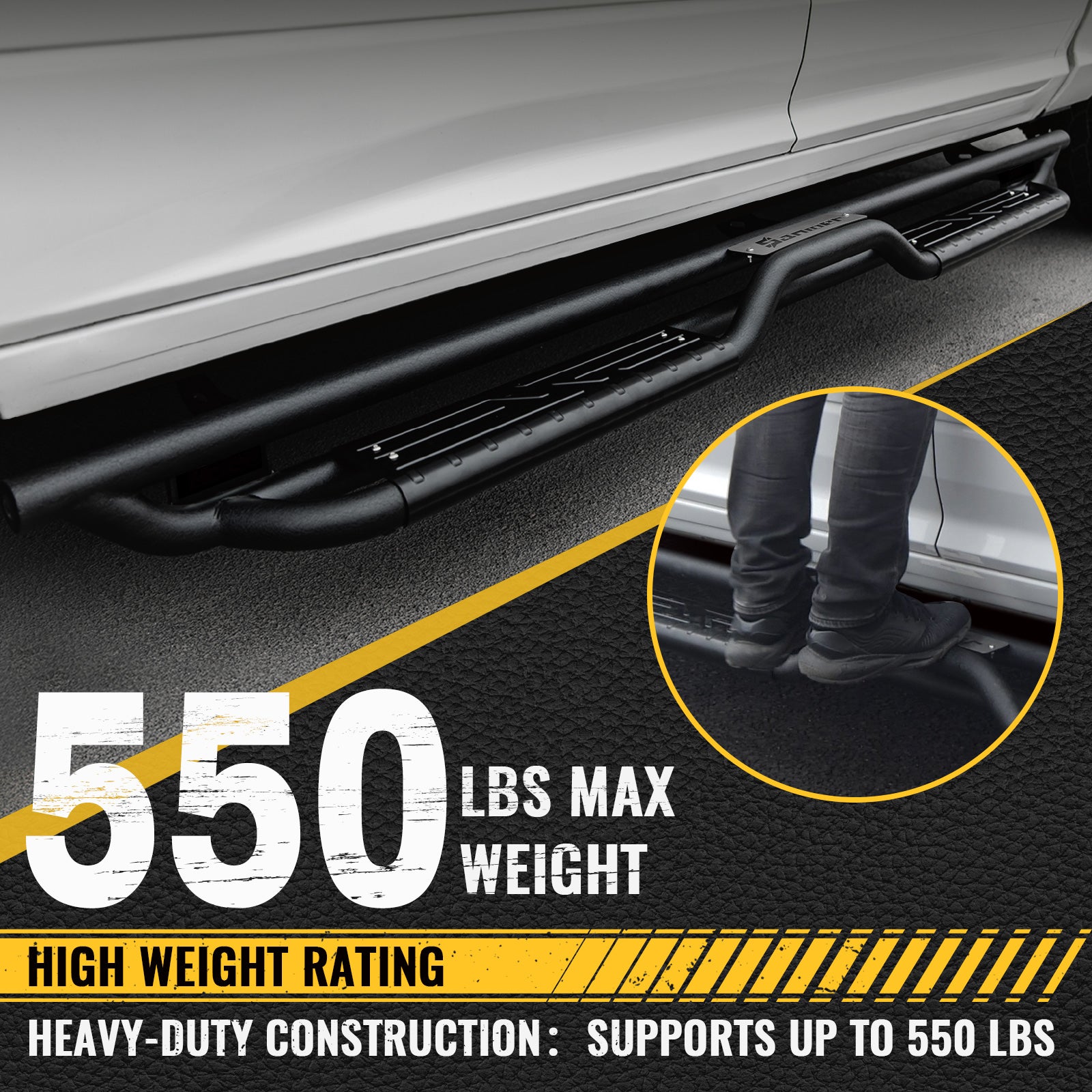 sanooer Running Boards Supports up to 550 LBS