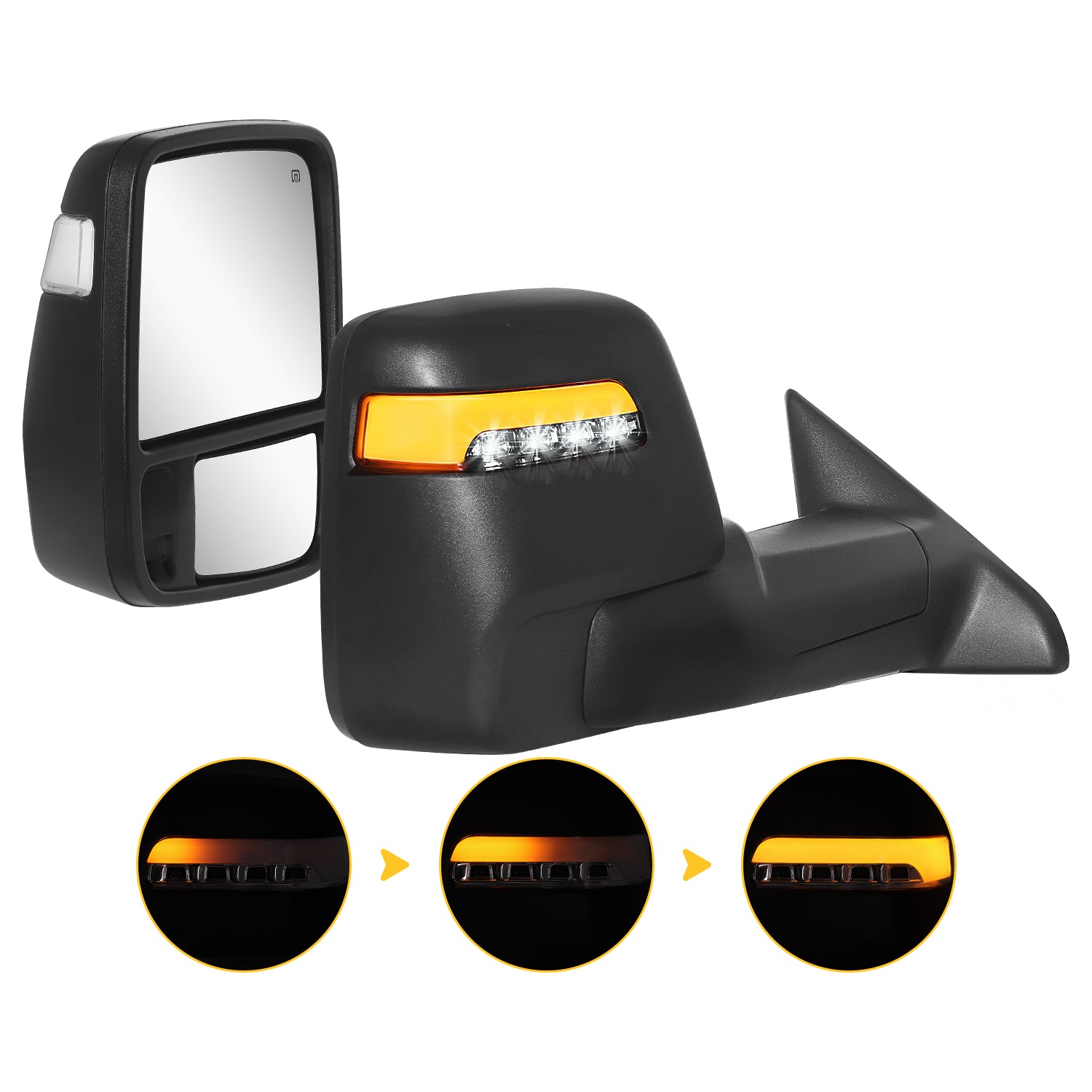 Sanooer 2009-2018 Ram 1500 2500 3500 Rectangular Towing Mirror