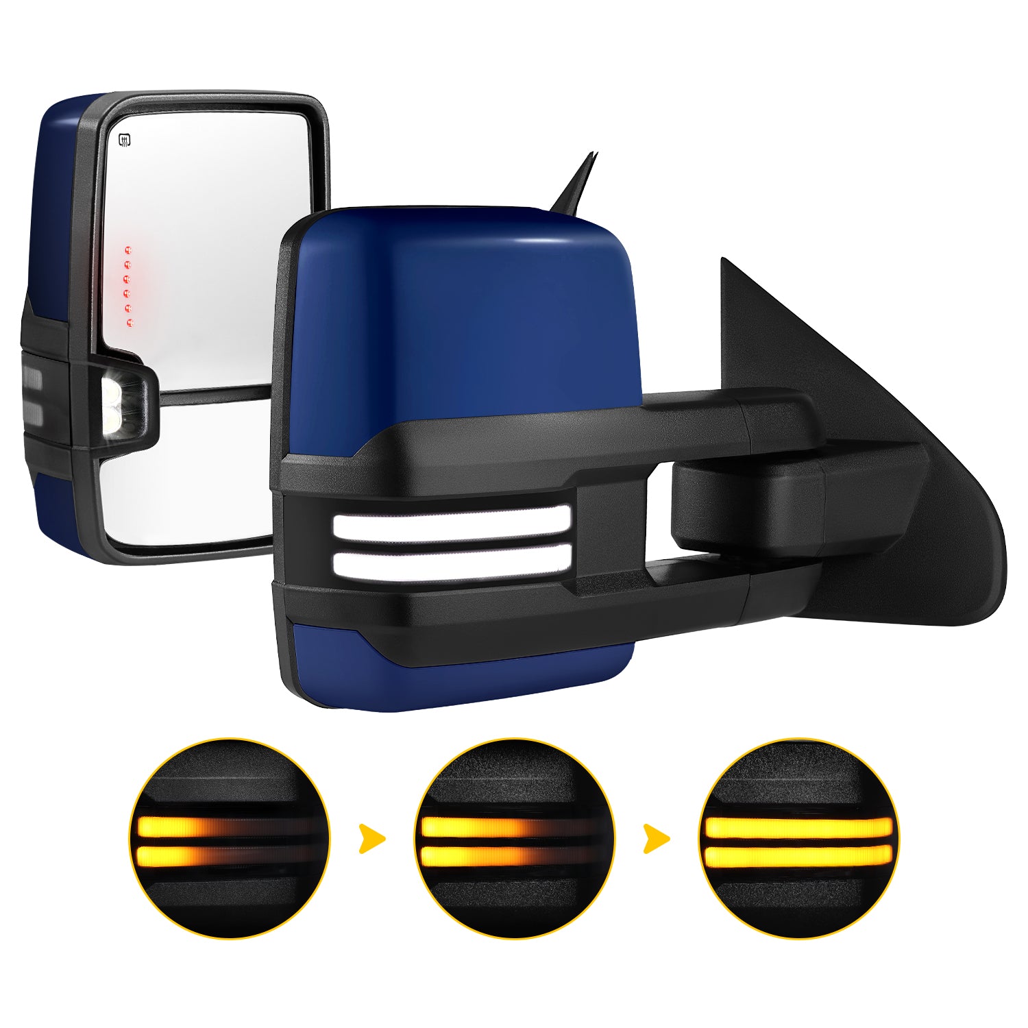 Sanooer 2014-2019 Chevy Silverado Switchback Bluer Towing Mirror