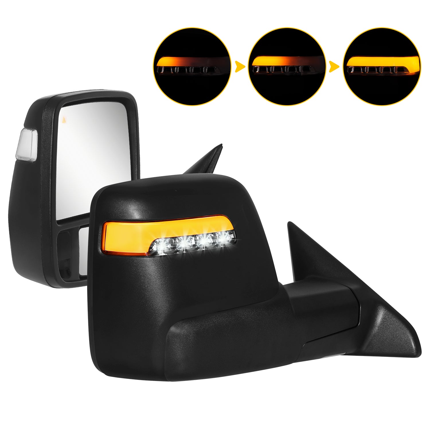 Sanooer 2019-2022 Dodge Ram 2500 3500 Towing Mirrors Black