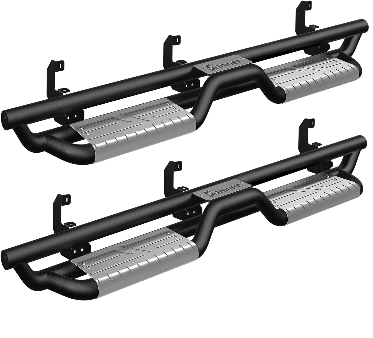 Sanooer 2019-2024 Silverado Sierra silver Running Boards