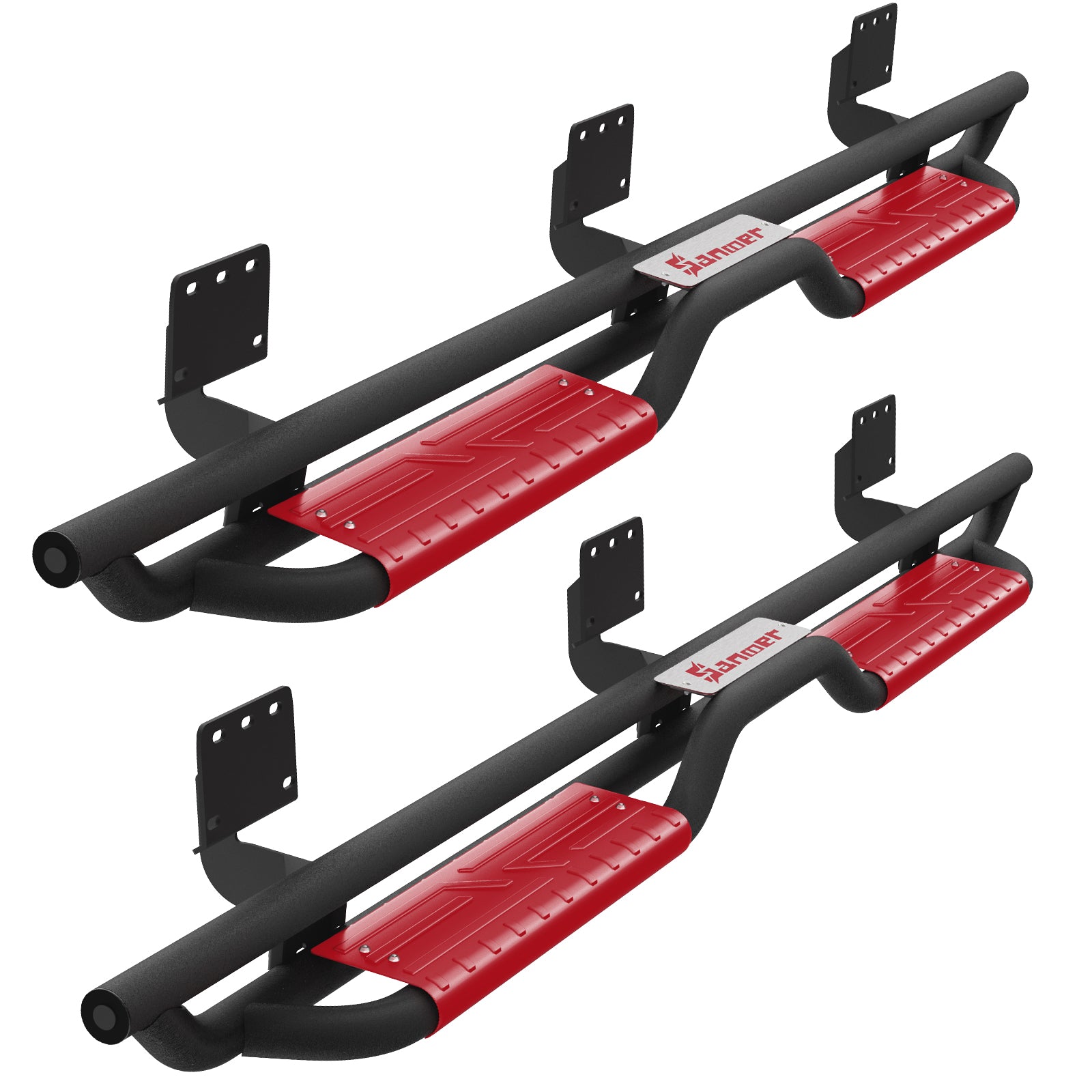 Sanooer 2019-2024 Dodge RAM 1500 Crew Cab red running boards