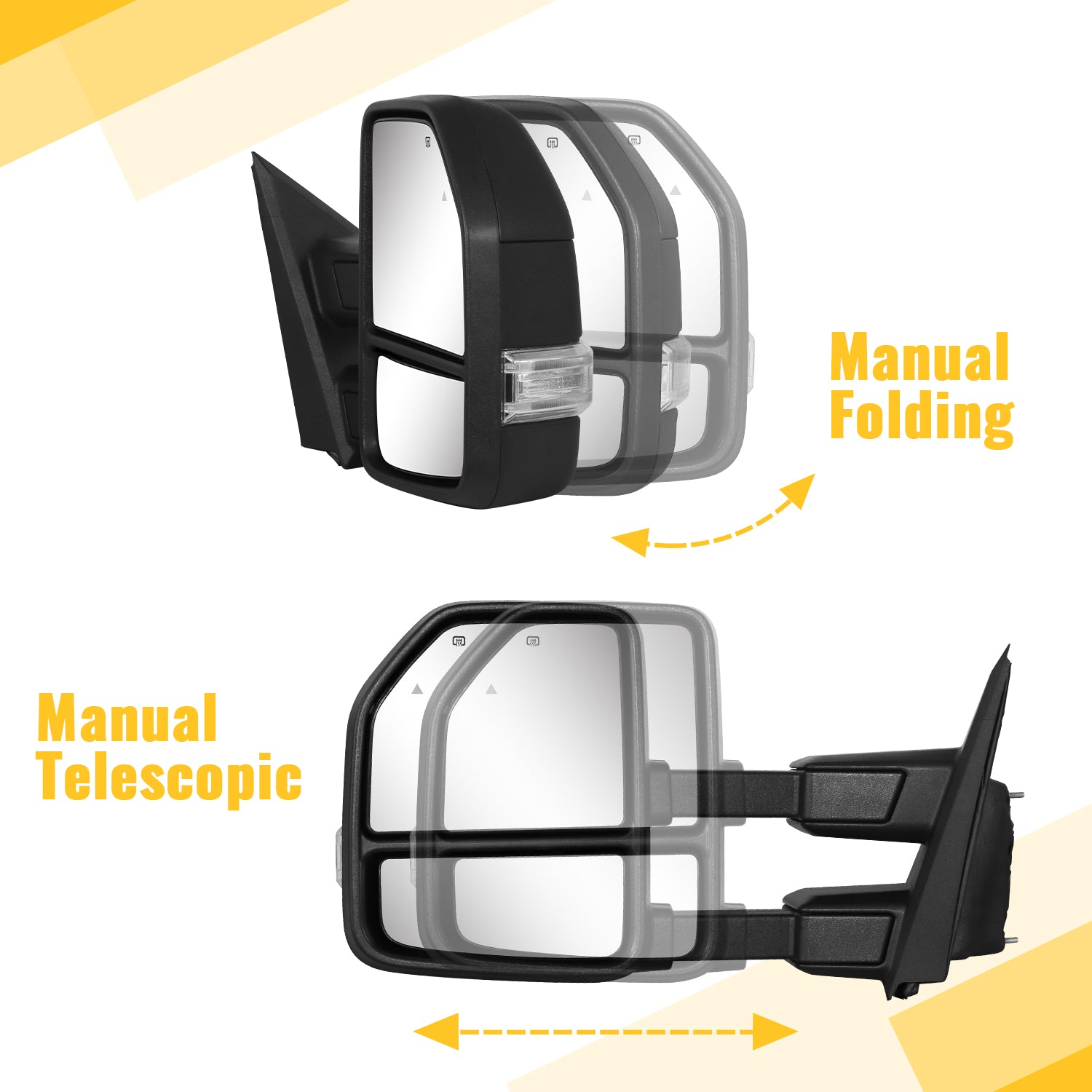 Folding effect of Sanooer Towing Mirror