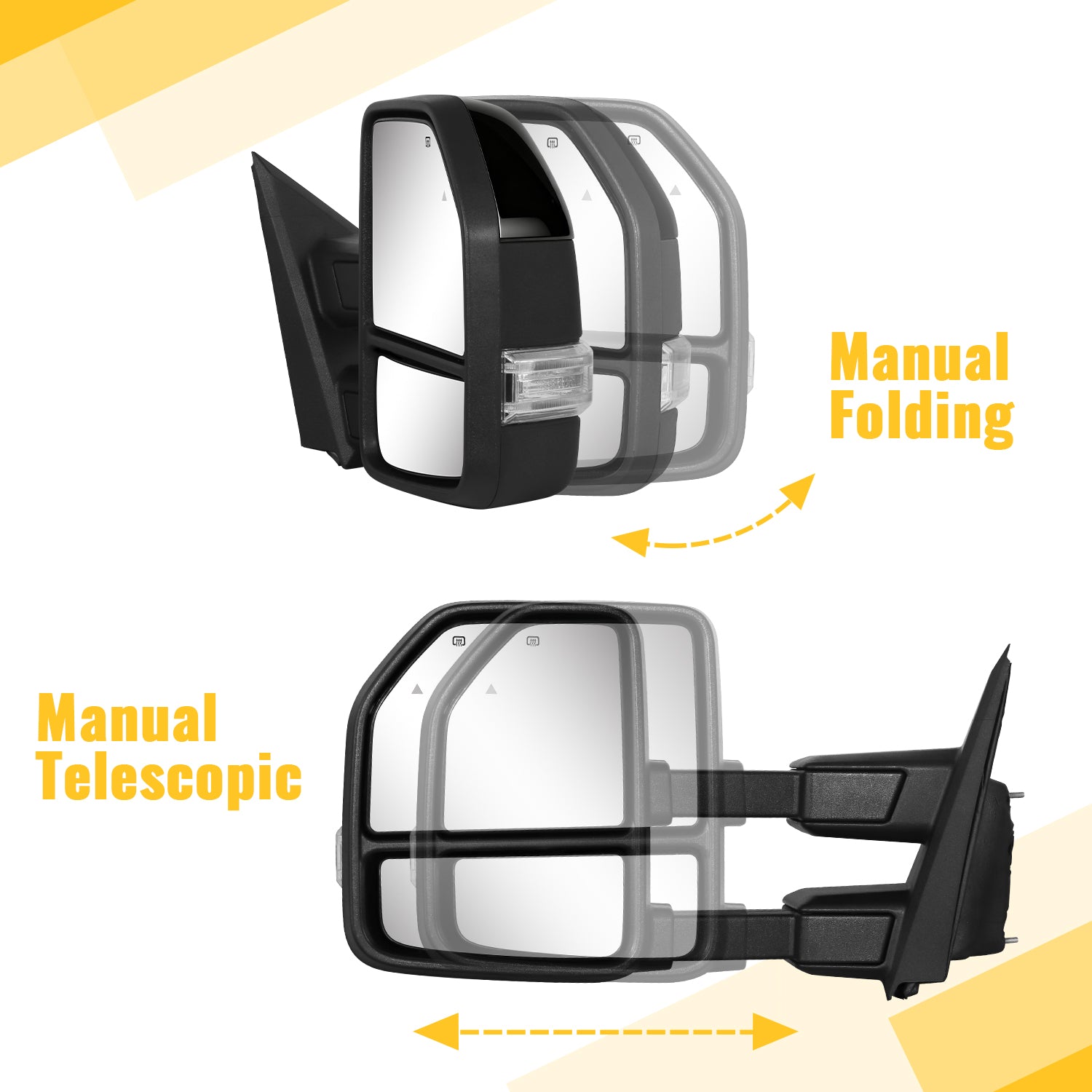 Folding effect of Sanooer Towing Mirror